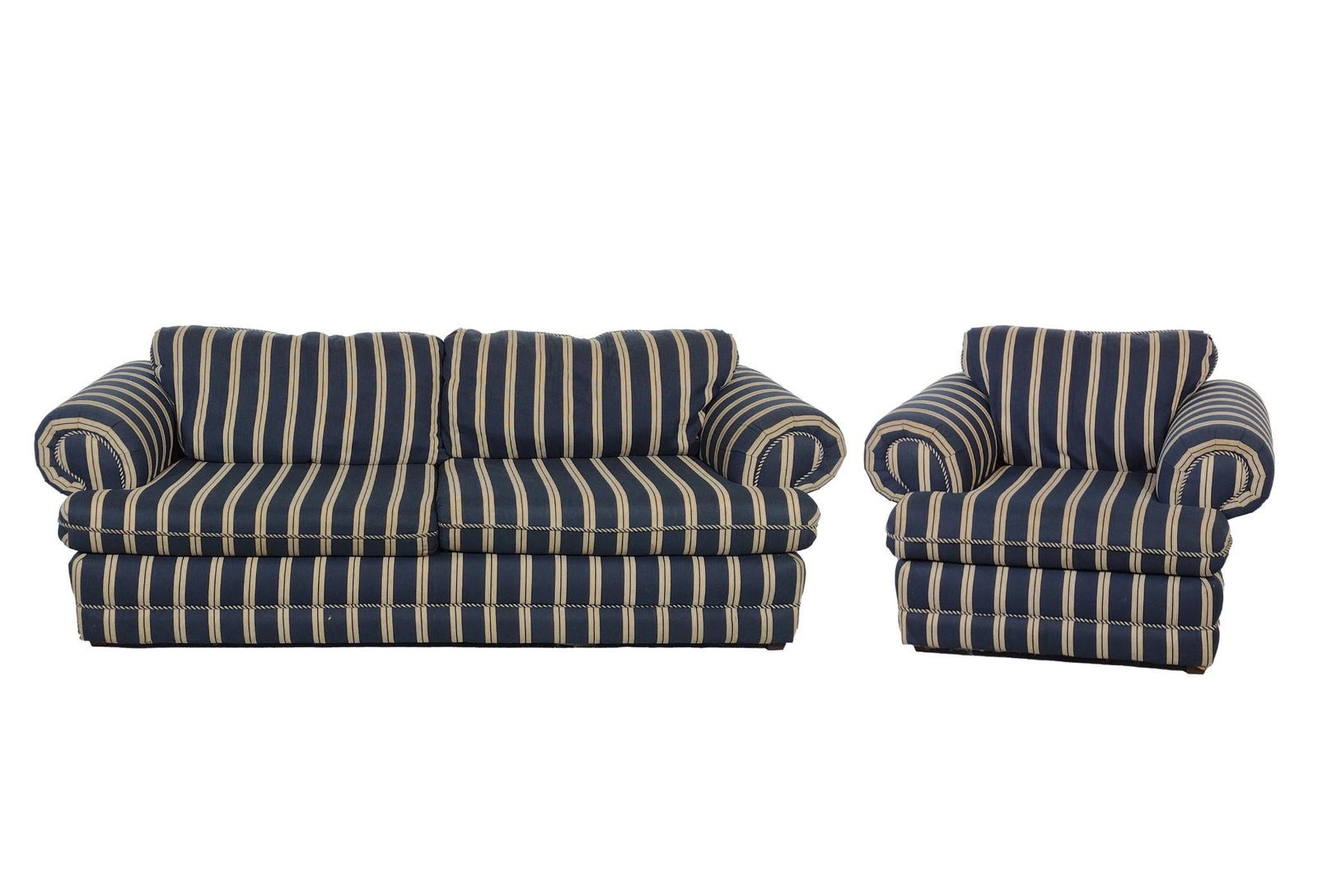 Blue/Tan Sofa & Arm Chair (1 of 11)