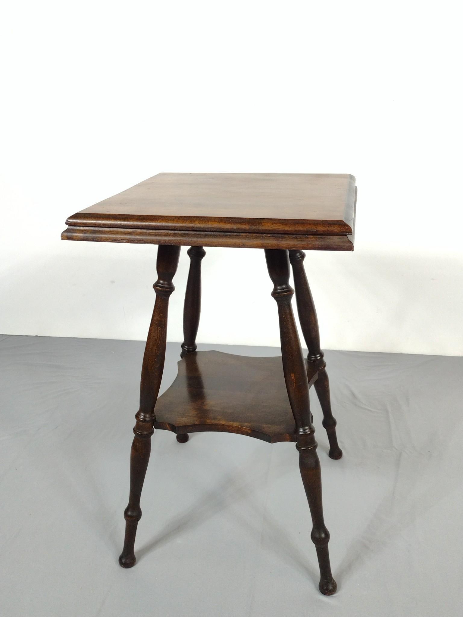 Occasional Table: 18-1/2" wide X 18-1/2" deep X 29" high. Has a few light scratches. MG.