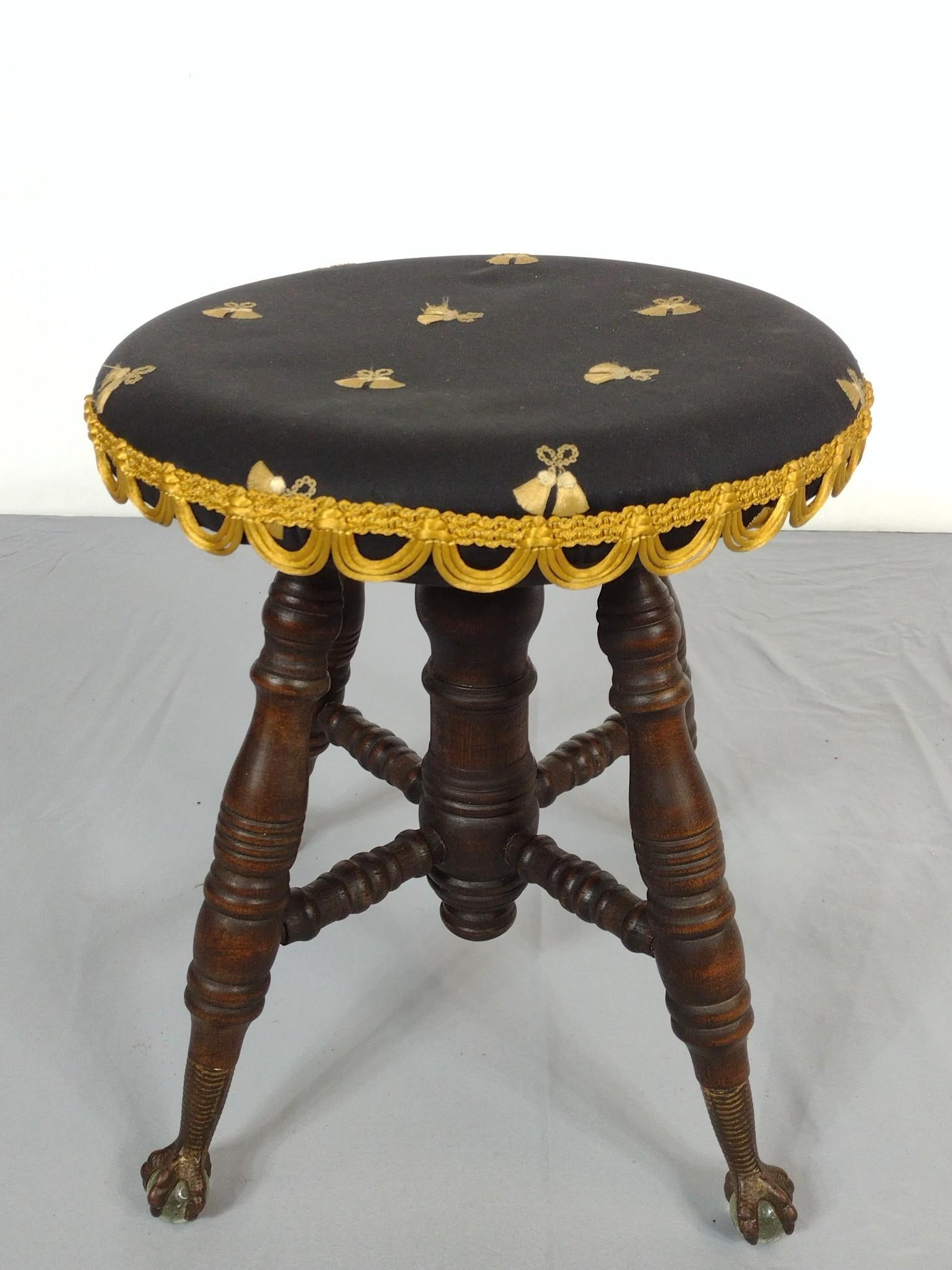Piano Stool with Ball & Claw Feet (1 of 5)