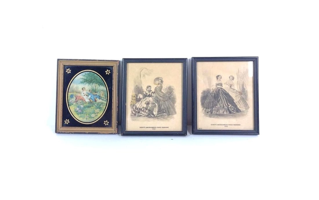 Francois Boucher Needlepoint and 2 Fashion Prints (1 of 5)