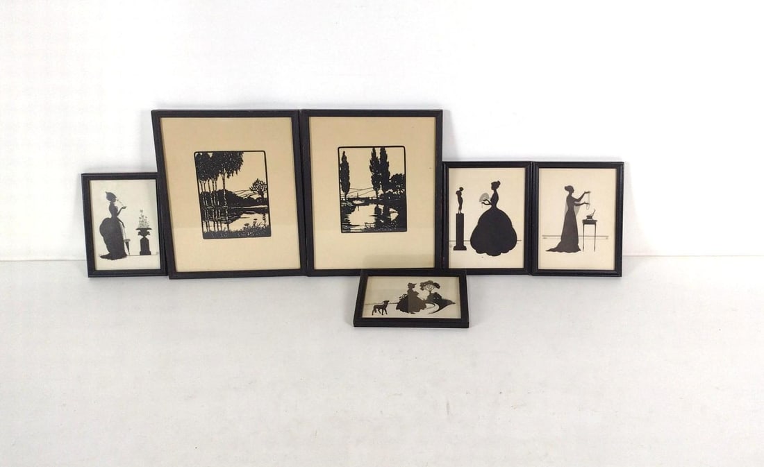 6 Wallace Nutting Silhouette prints (1 of 12)