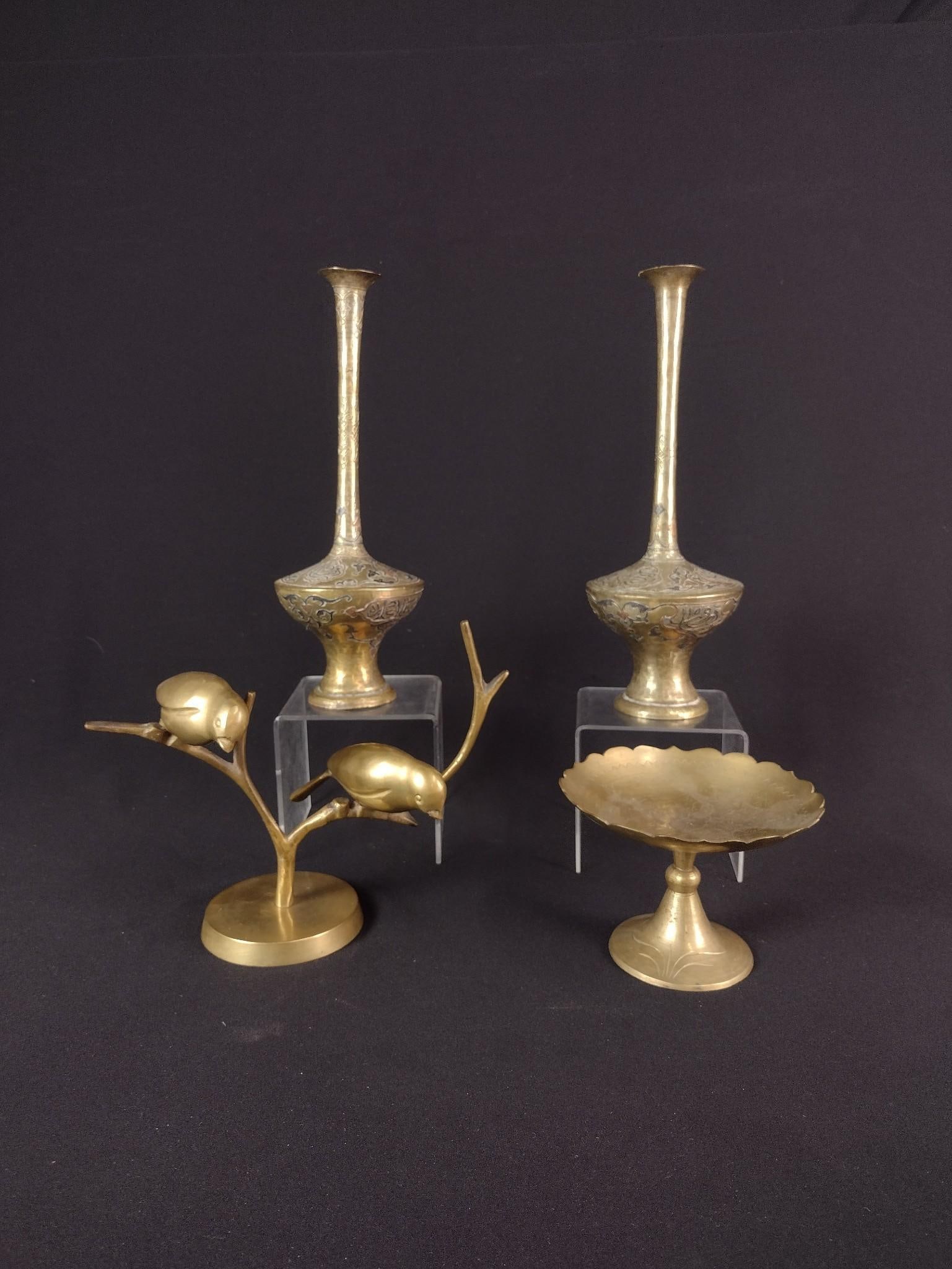 4 Pcs Brassware incl Bird Sculpture (1 of 8)