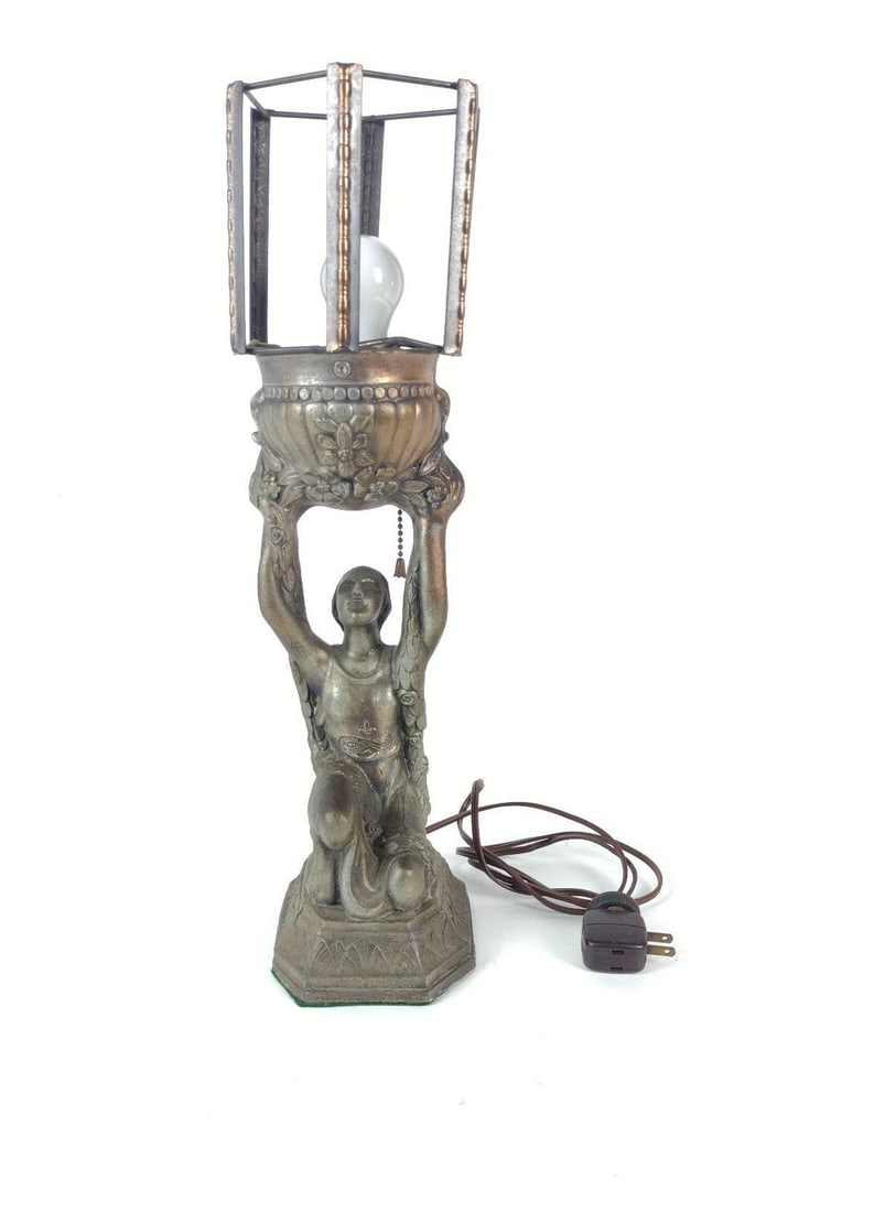 Cast Metal Figural Lamp (1 of 3)