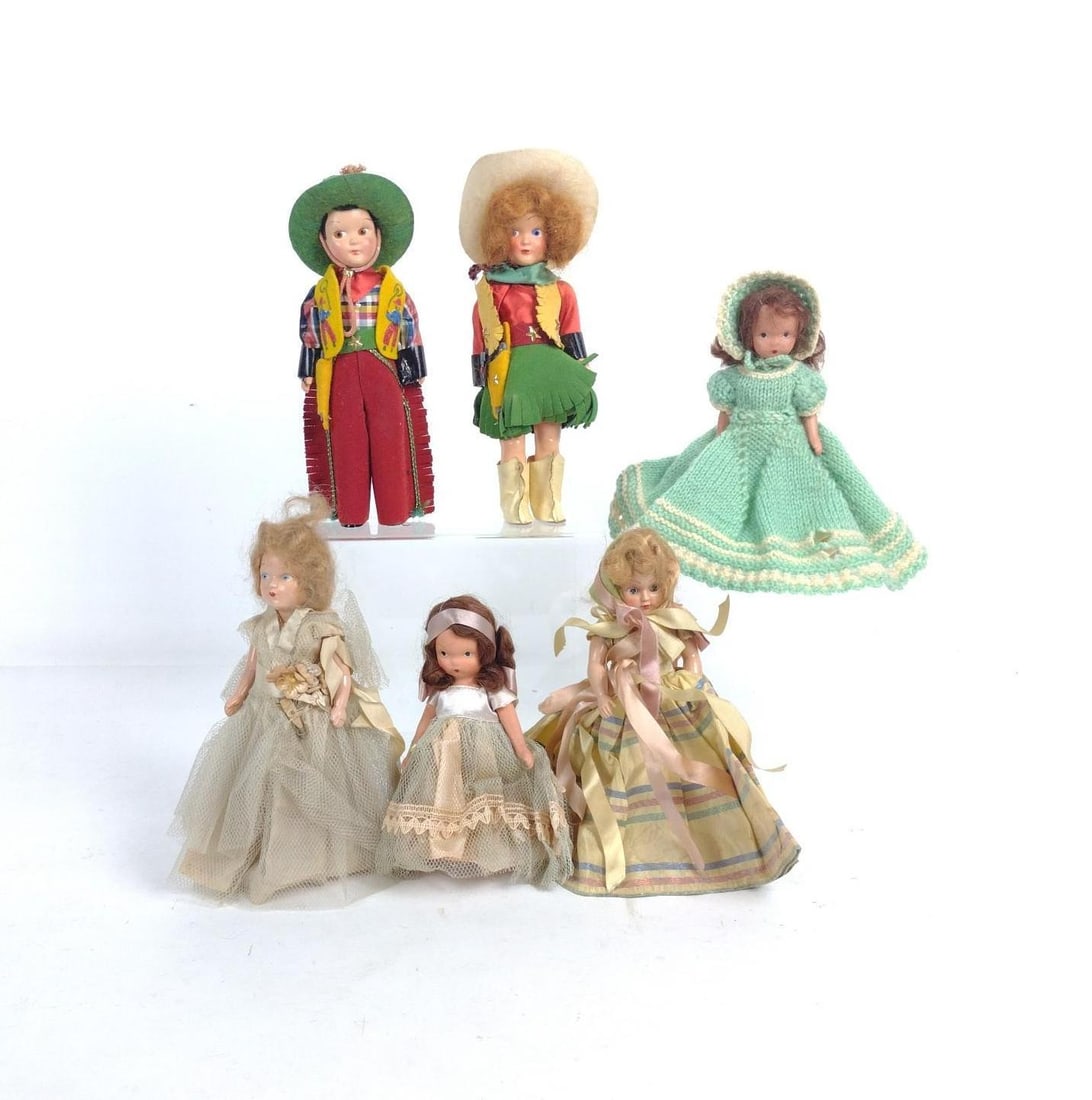 6 Vintage Dolls incl Cowboy and Cowgirl Marcie Dolls (1 of 13)