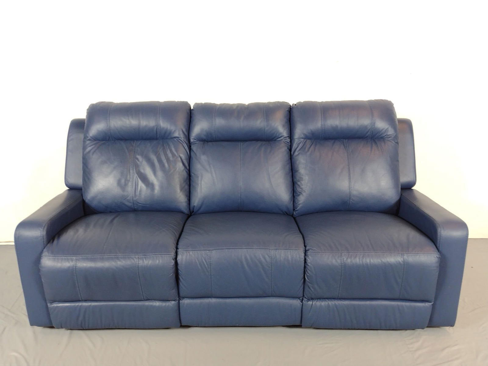 Dazzle Azure Leather Powered Reclining Sofa (1 of 9)