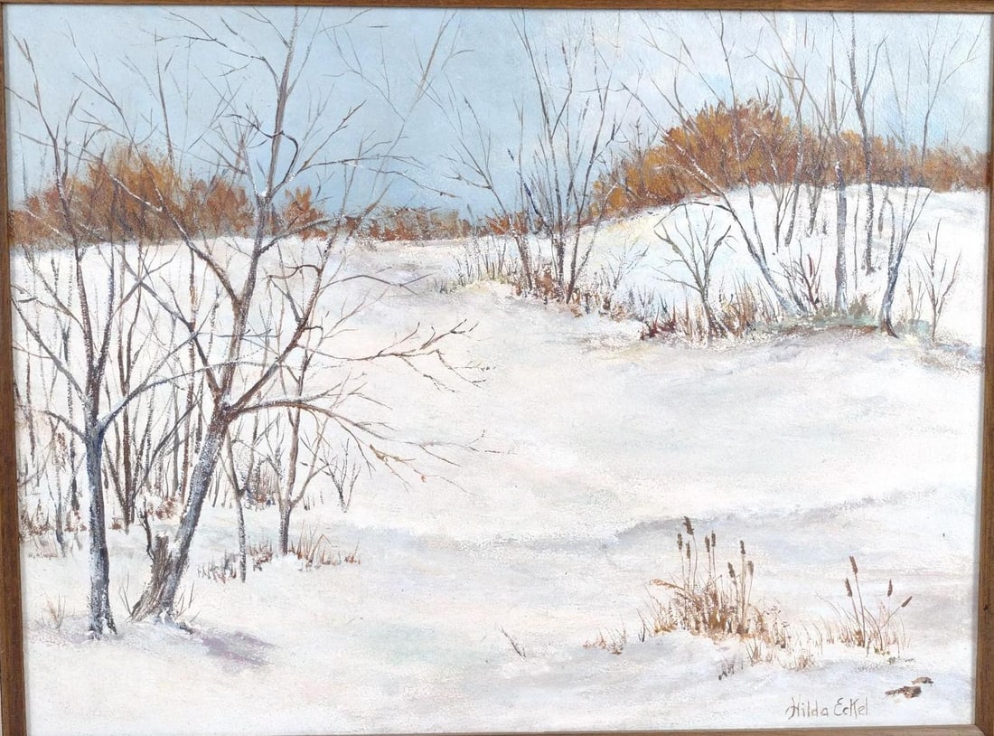 Hilda Eckel "Winter Trees" Painting (1 of 5)