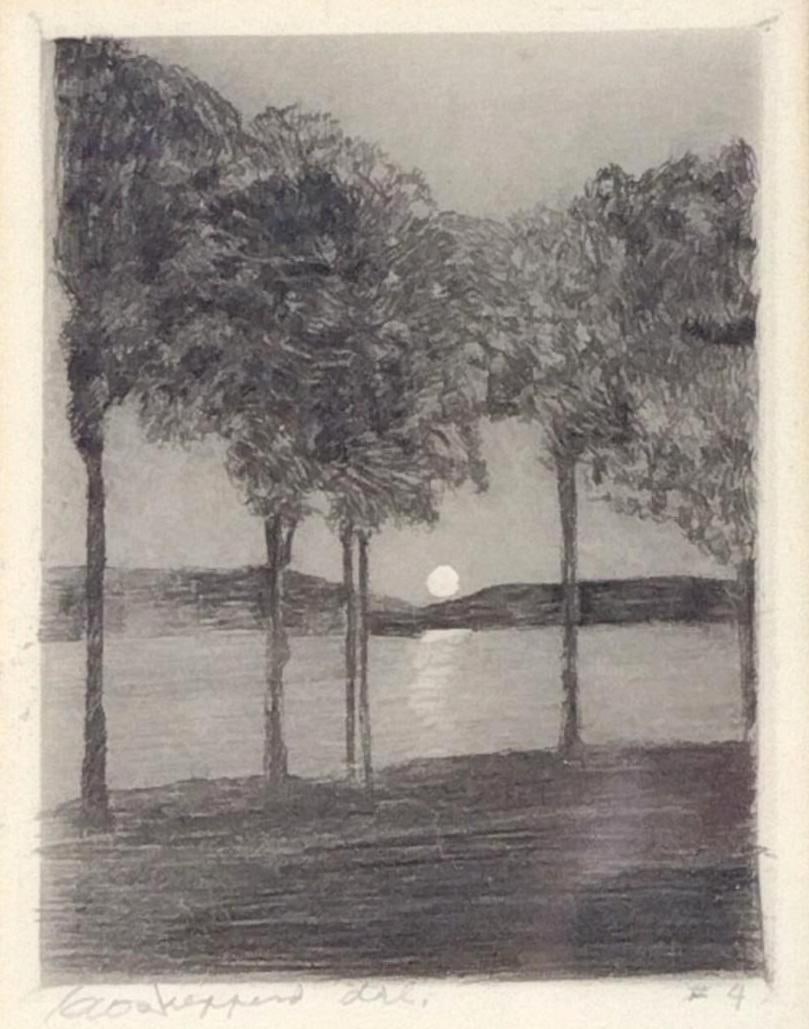 Sunset Trees Etching (1 of 4)