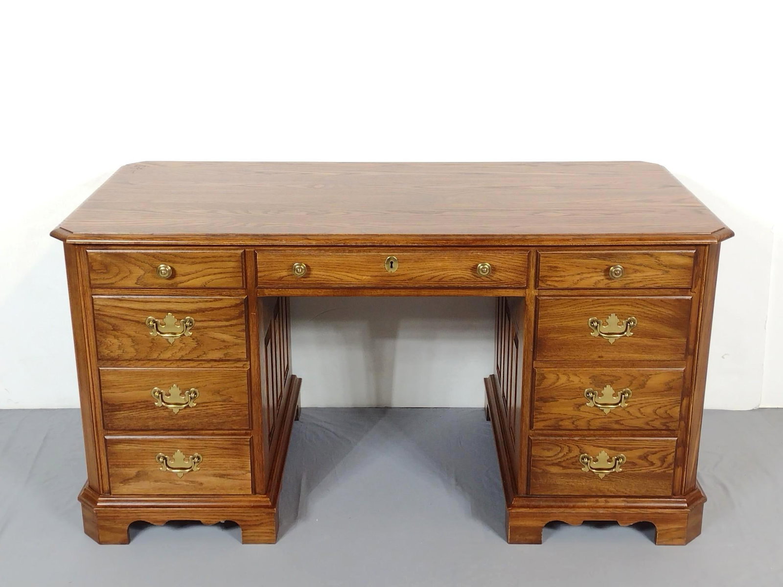 Pennsylvania House Desk: 56" wide X 28" deep X 29" high. MG.