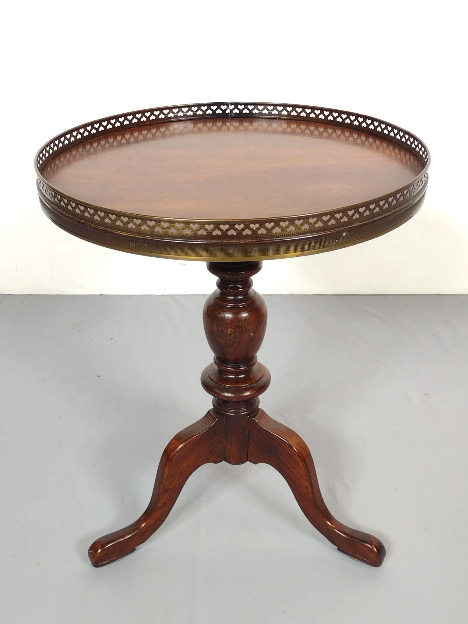 Occasional Table With Gallery: 17" diameter X 21" high. MG.