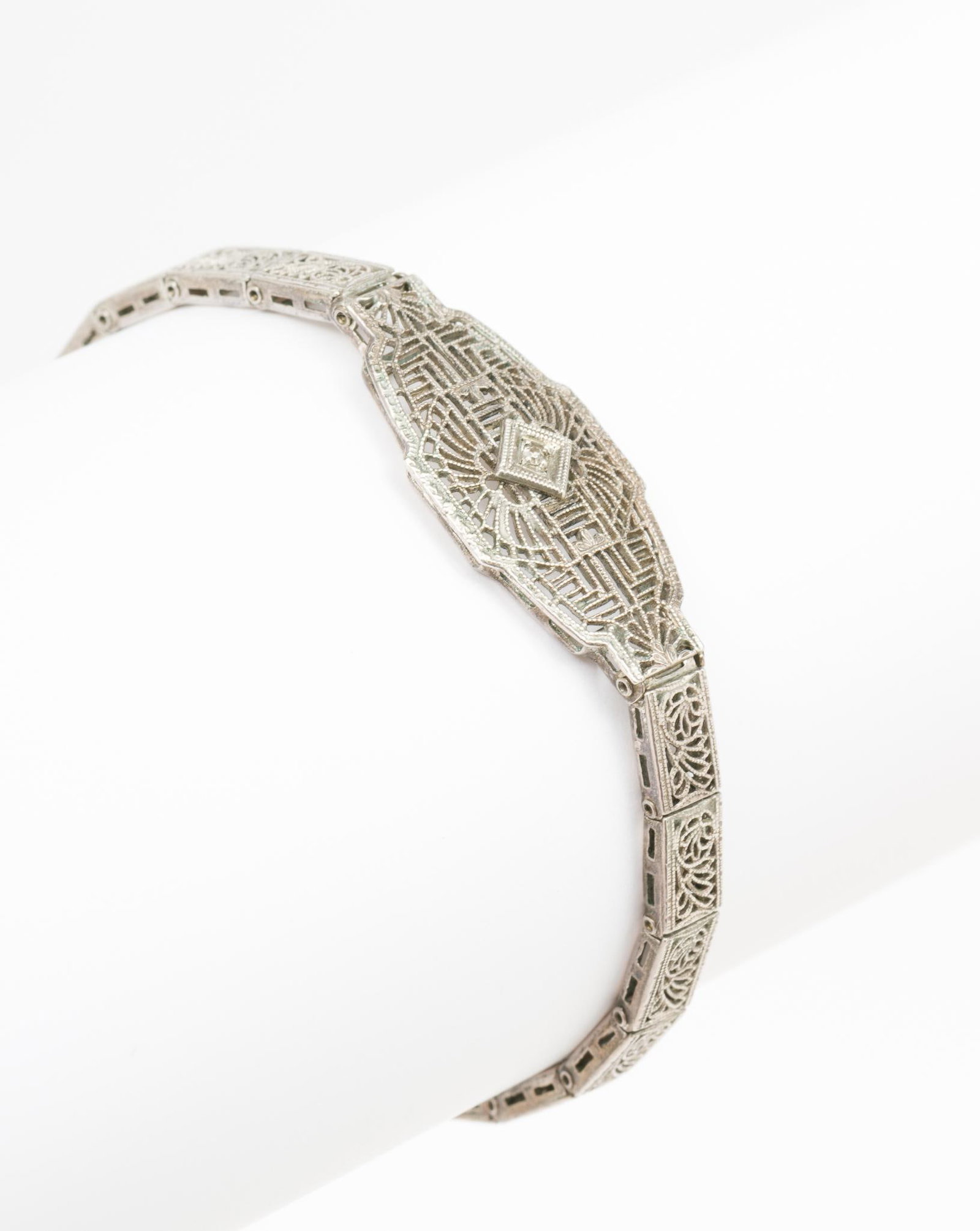 Art Deco Sterling Filigree Bracelet (1 of 5)