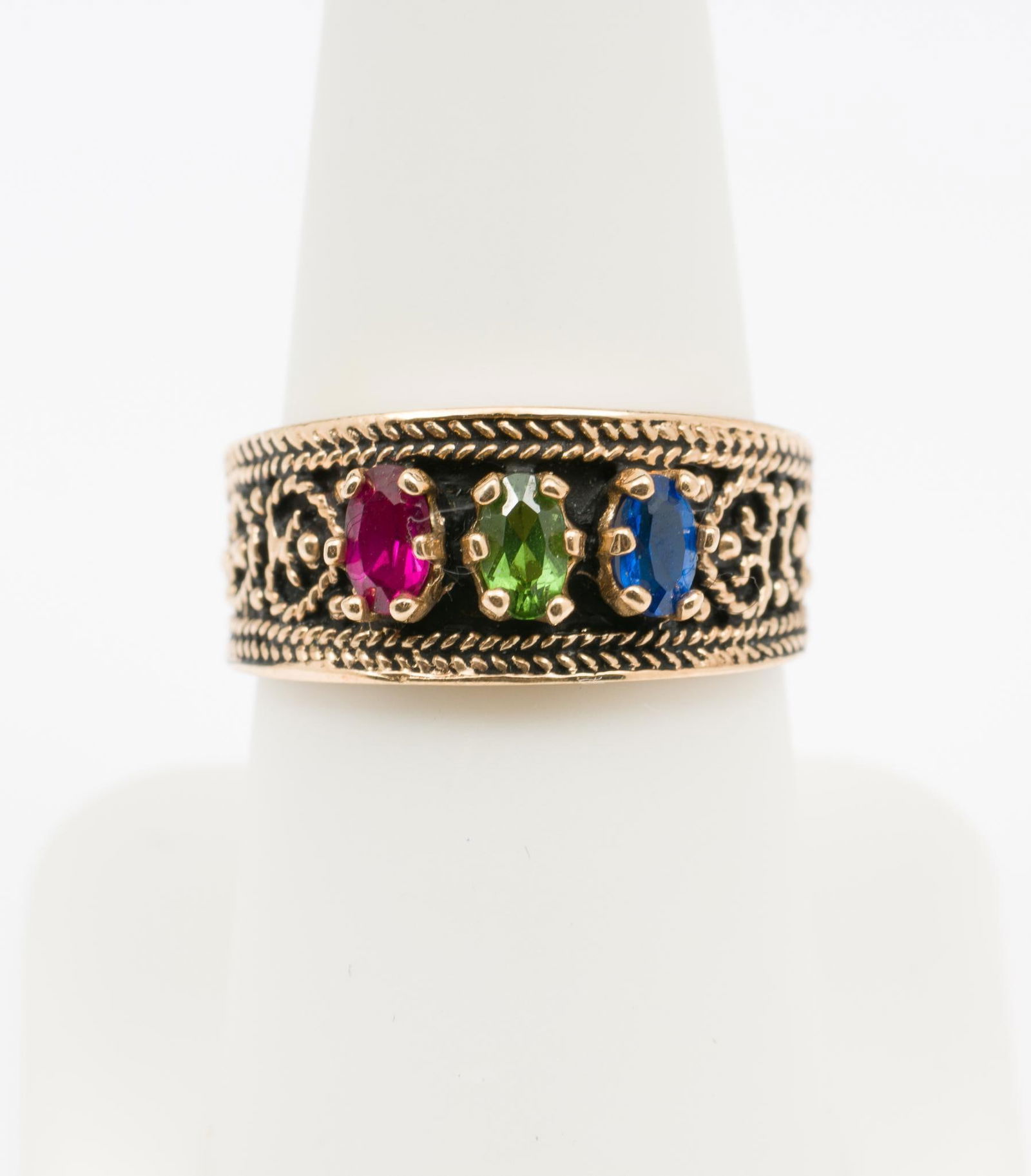 10K Gold & Gemstone Mother's Ring (1 of 4)