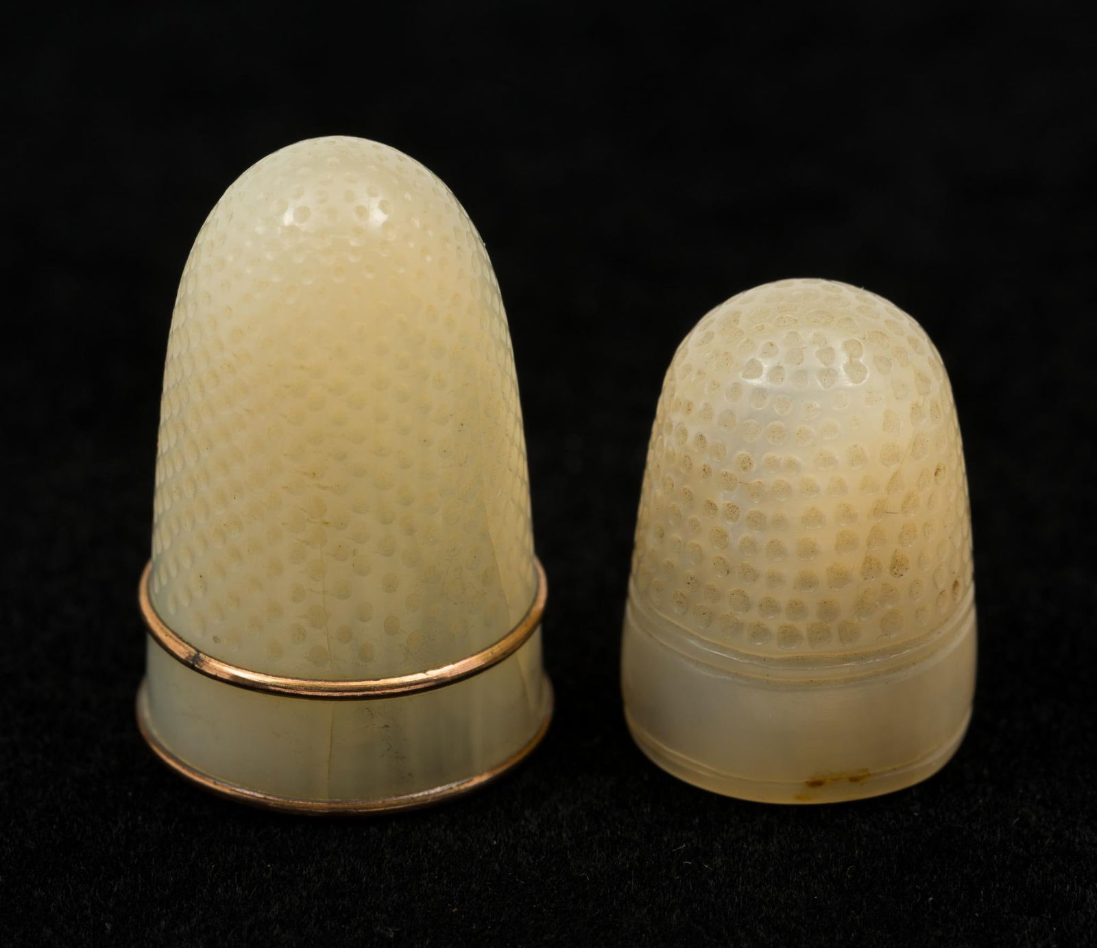 2 Antique Mother of Pearl Thimbles One Palais Royal (1 of 2)