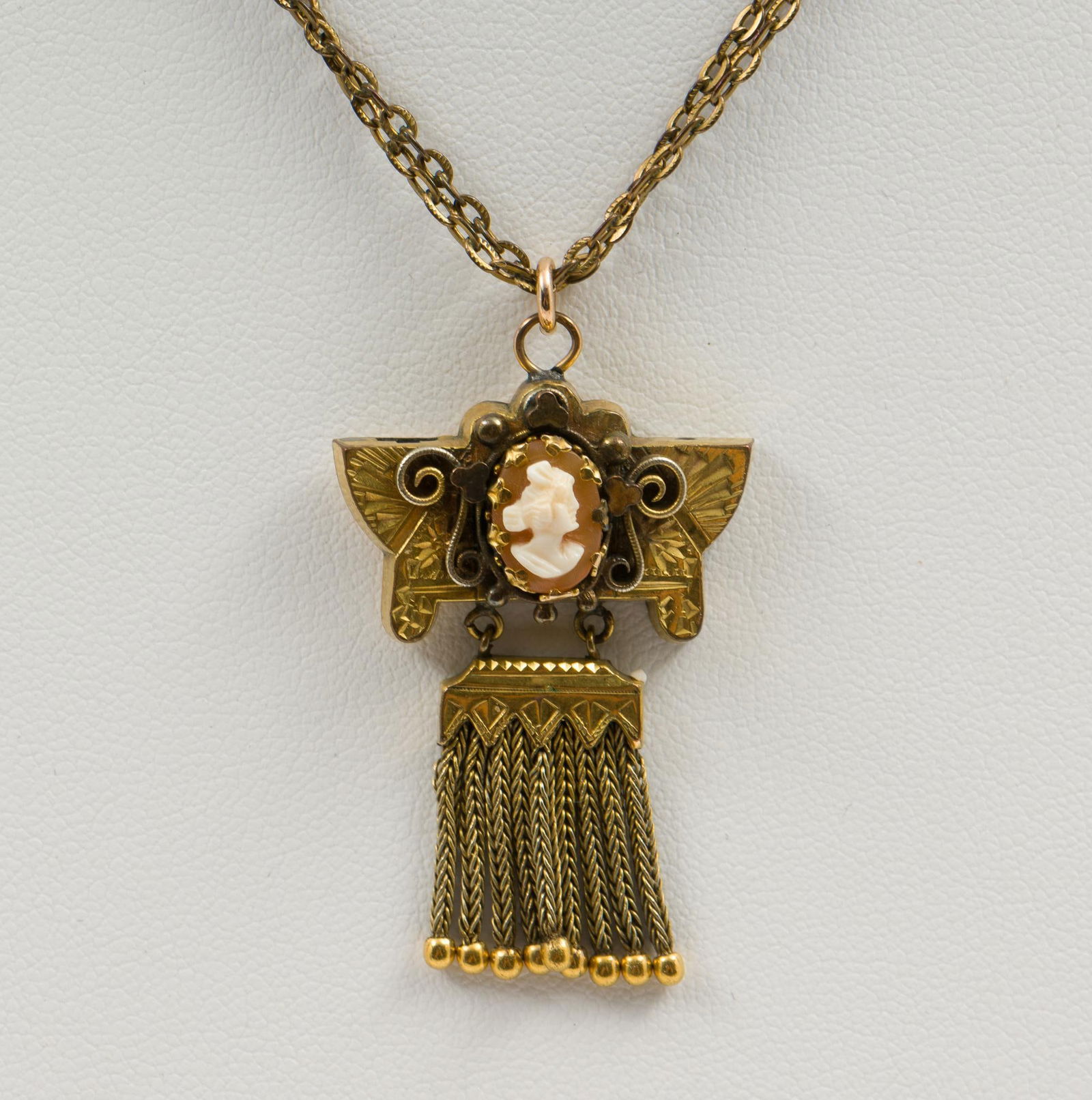 Victorian Gold-Filled Cameo Pendant Necklace (1 of 3)