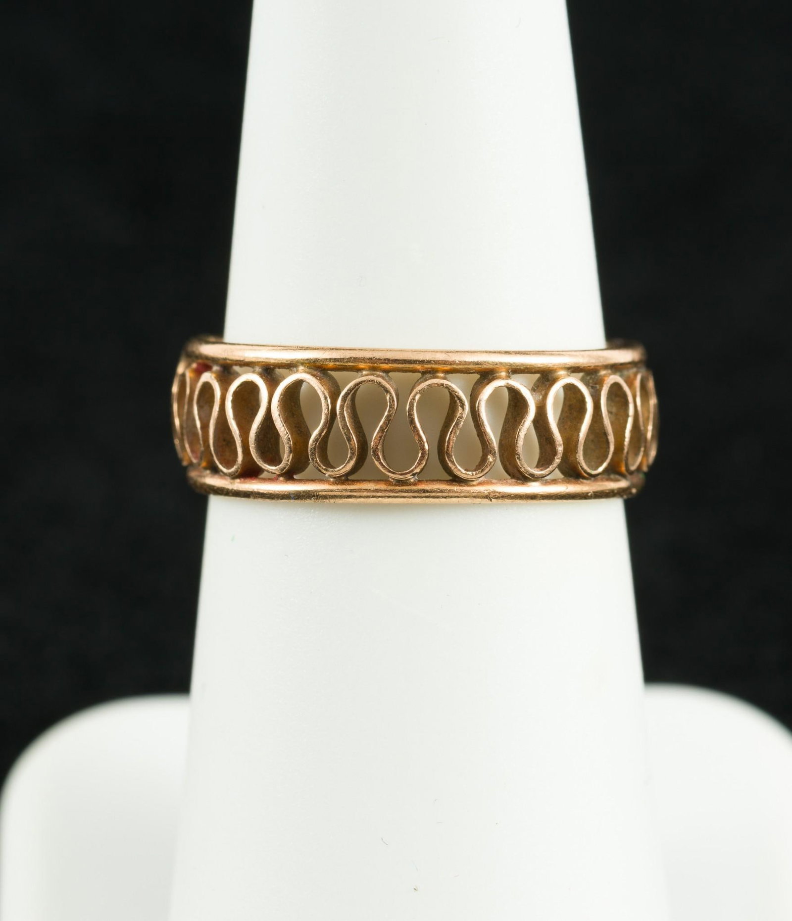 14K Gold Band: Size 6. Tested 14k. Unmarked. 2.4 grams. AJ.