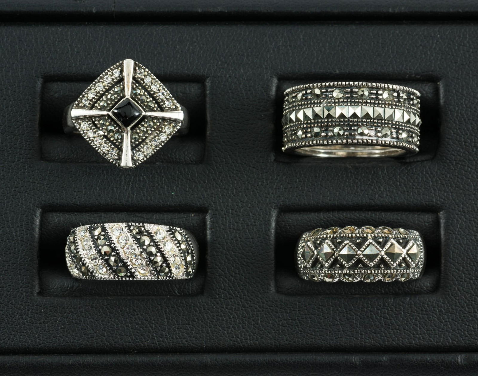 4 Sterling & Marcasite Rings (1 of 9)
