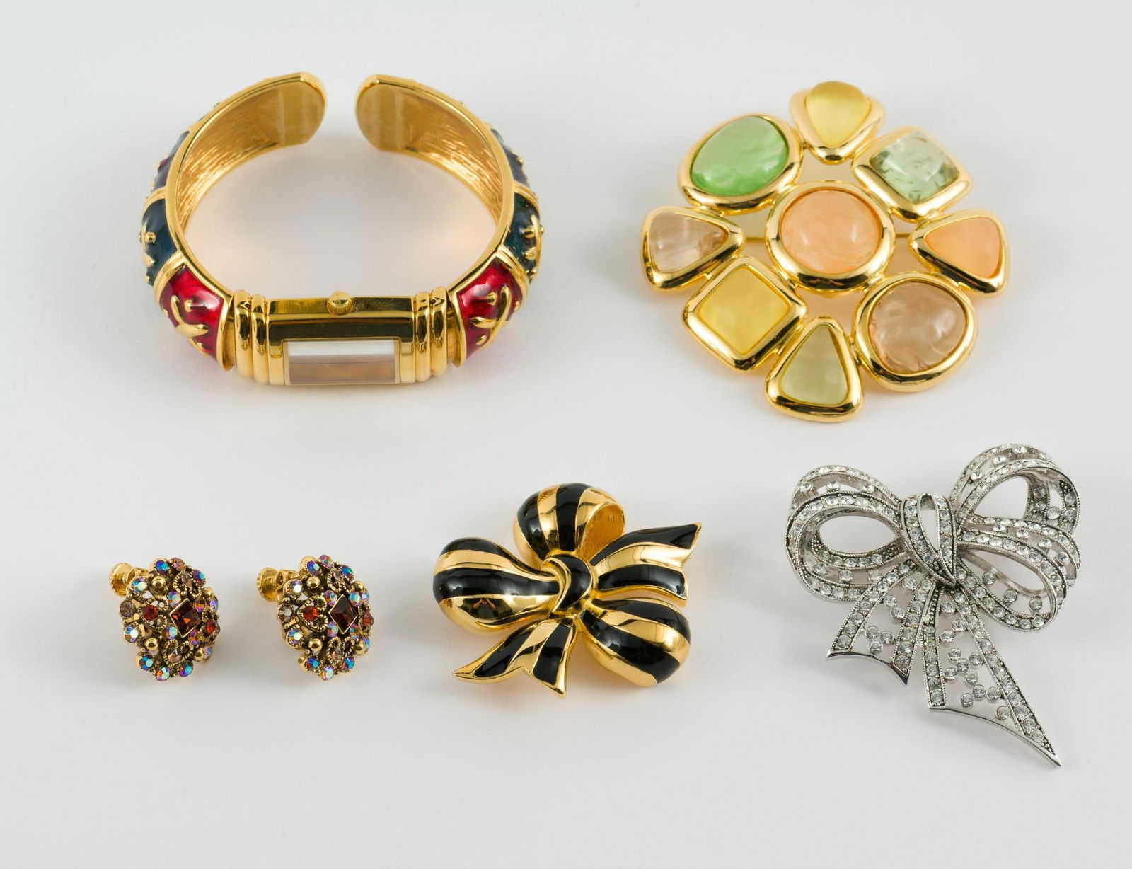 Joan Rivers Brooches, Watch, and Earrings (1 of 9)