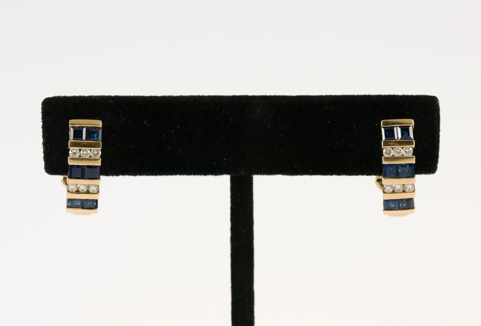 14K Gold Sapphire & Diamond Earrings (1 of 3)