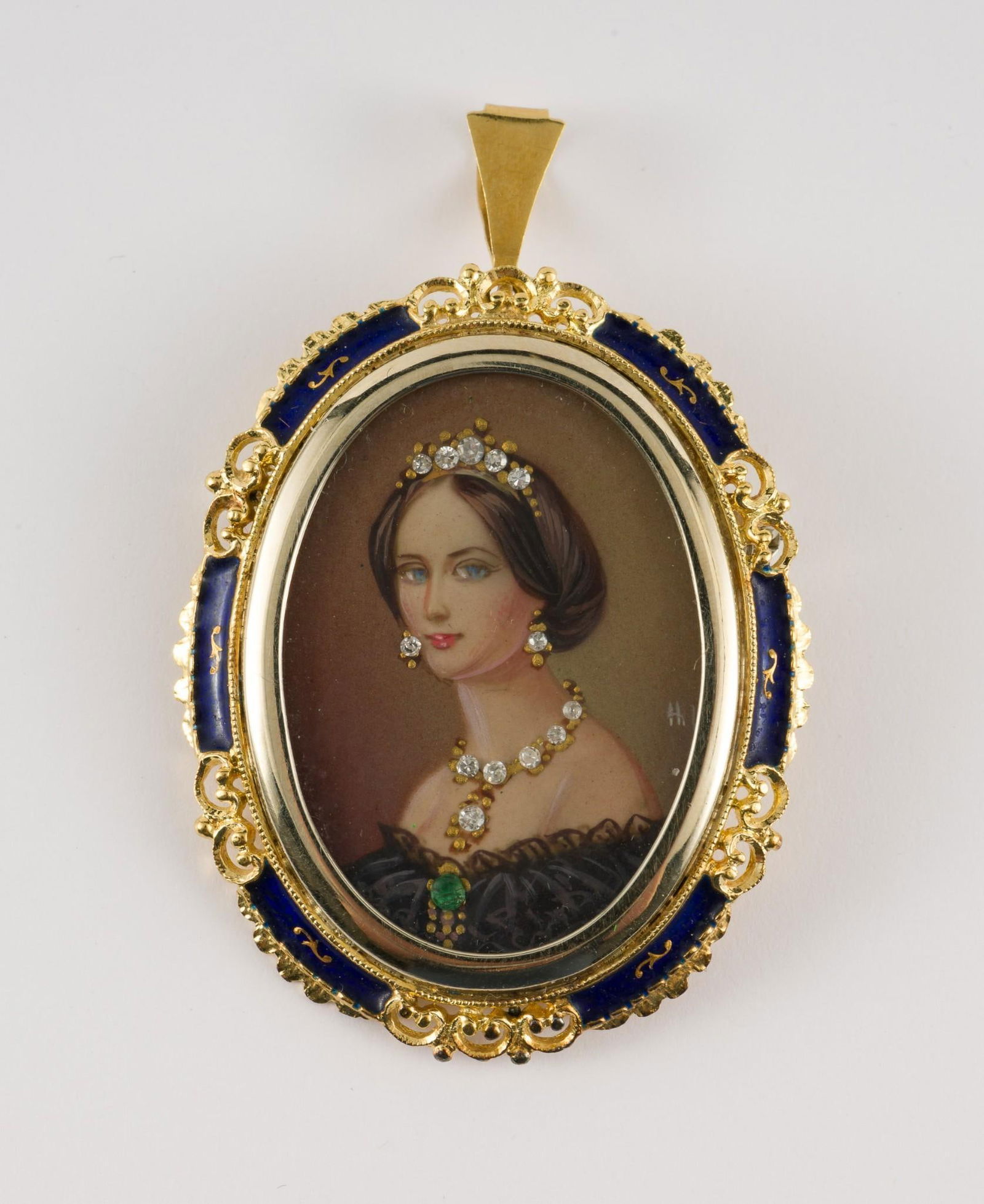 Italian 18K Gold Portrait Brooch/Pendant (1 of 2)