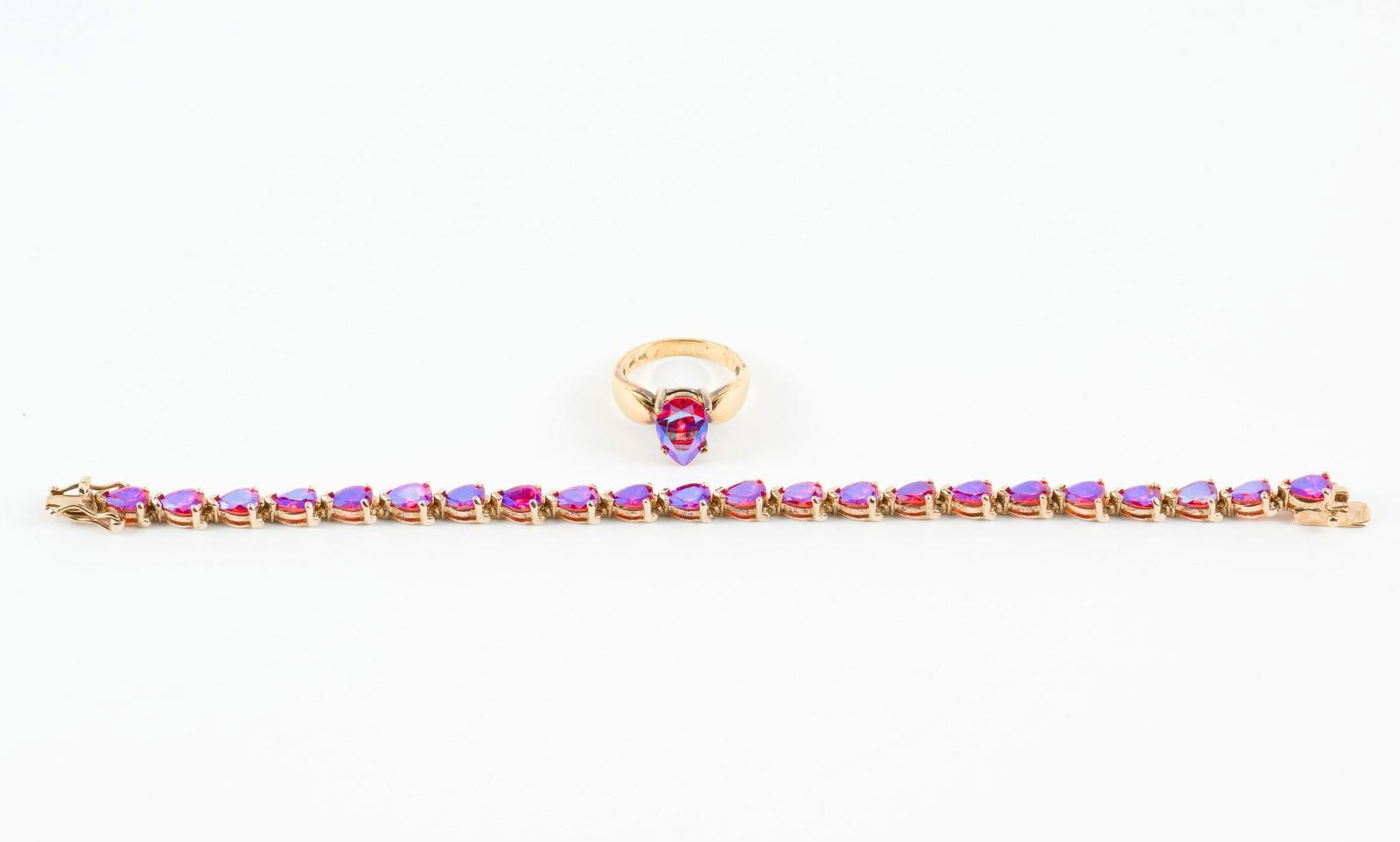 Vermeil & Mystic Pink Quartz Bracelet & Ring (1 of 7)