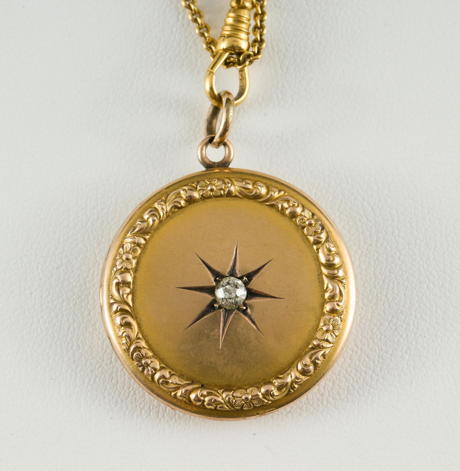 Victorian 14K Gold Locket & Watch Chain (1 of 5)