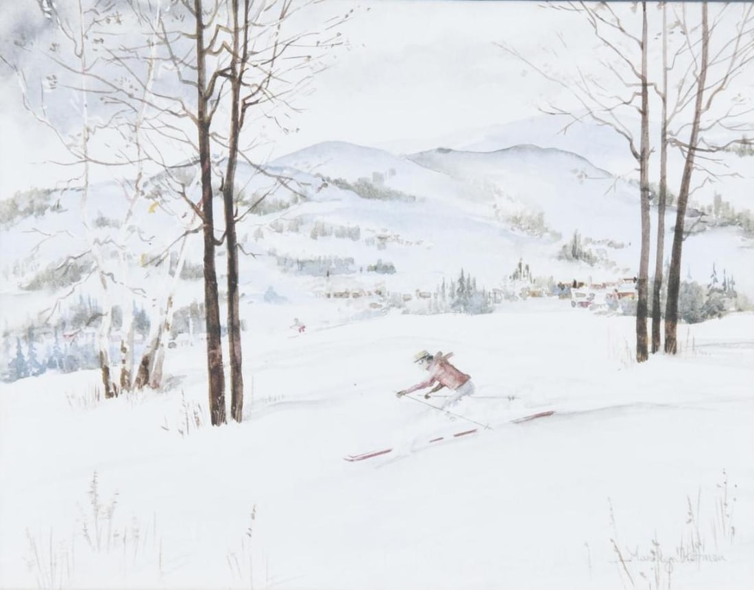 Marilyn Hoffman Winter Skiing Watercolor (1 of 4)