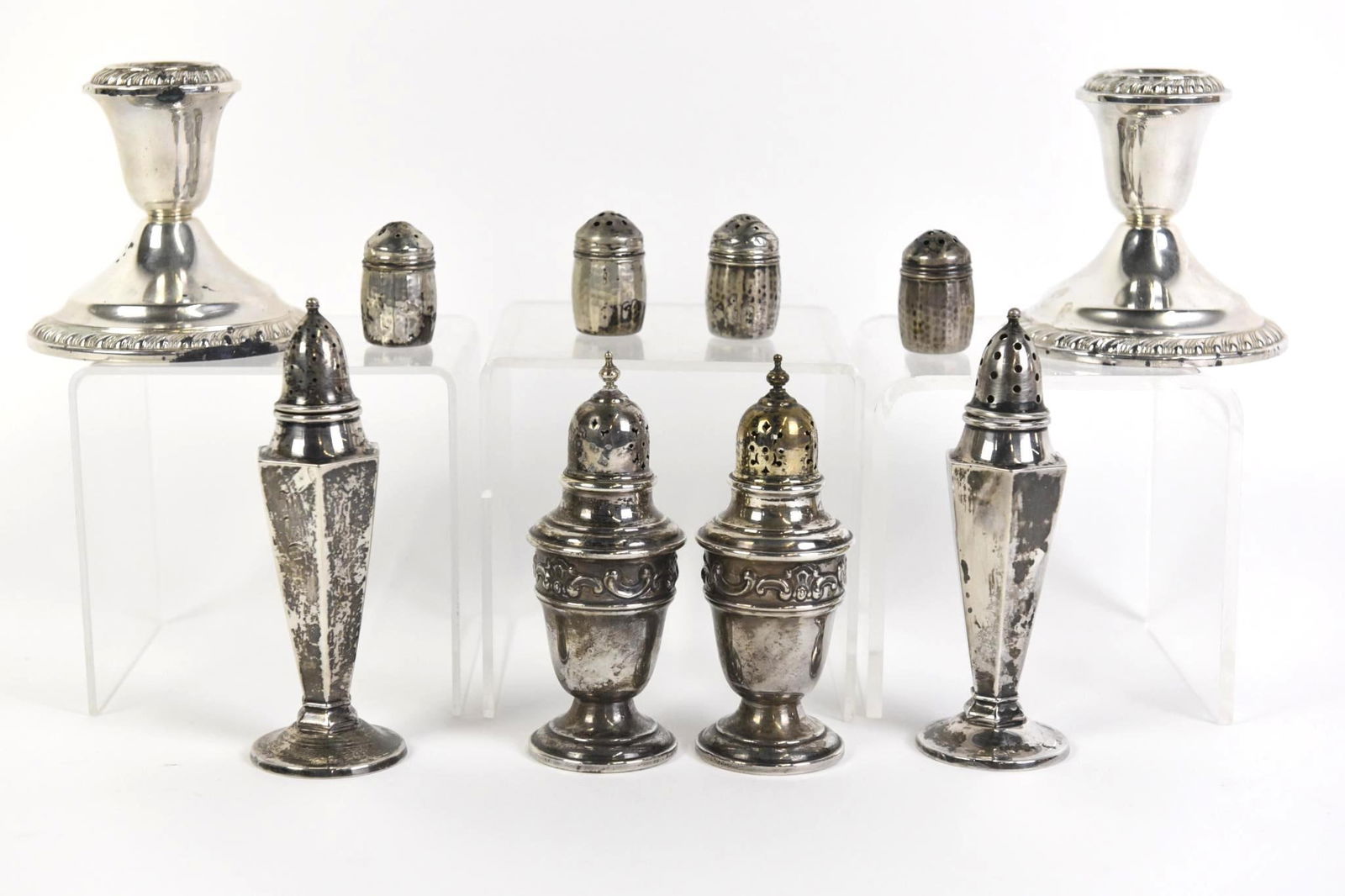 10 Pcs Sterling Weighted Incl Shakers and Candleholders (1 of 5)