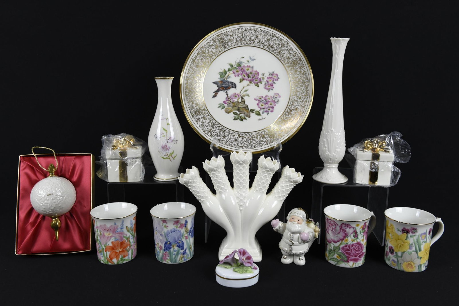 13 Pcs of Lenox and Wedgwood: 2-3/4" to 10-3/4" wide x 2" to 10-3/4" high. JS