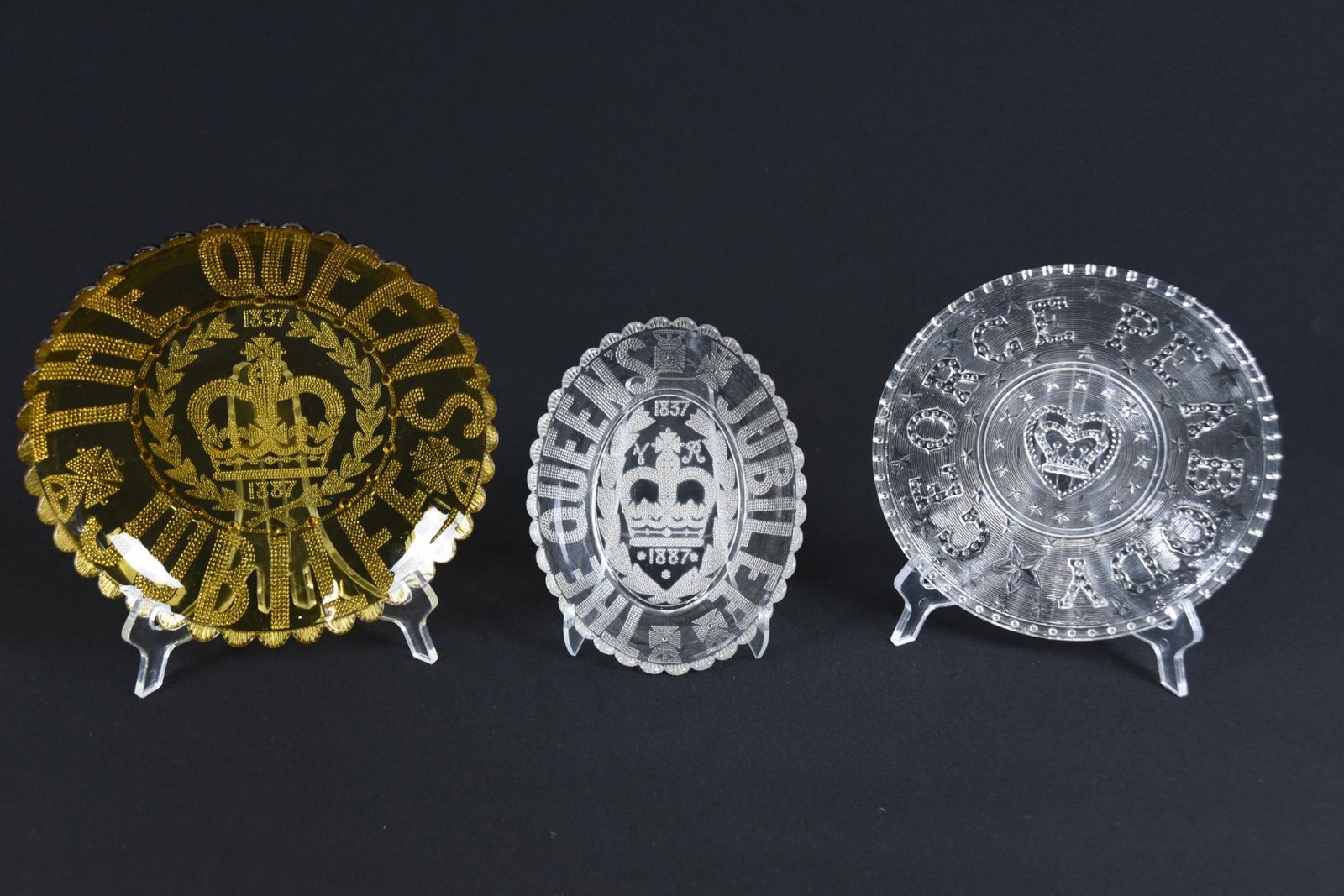 3 Pcs Royal Commemorative Glassware (1 of 4)