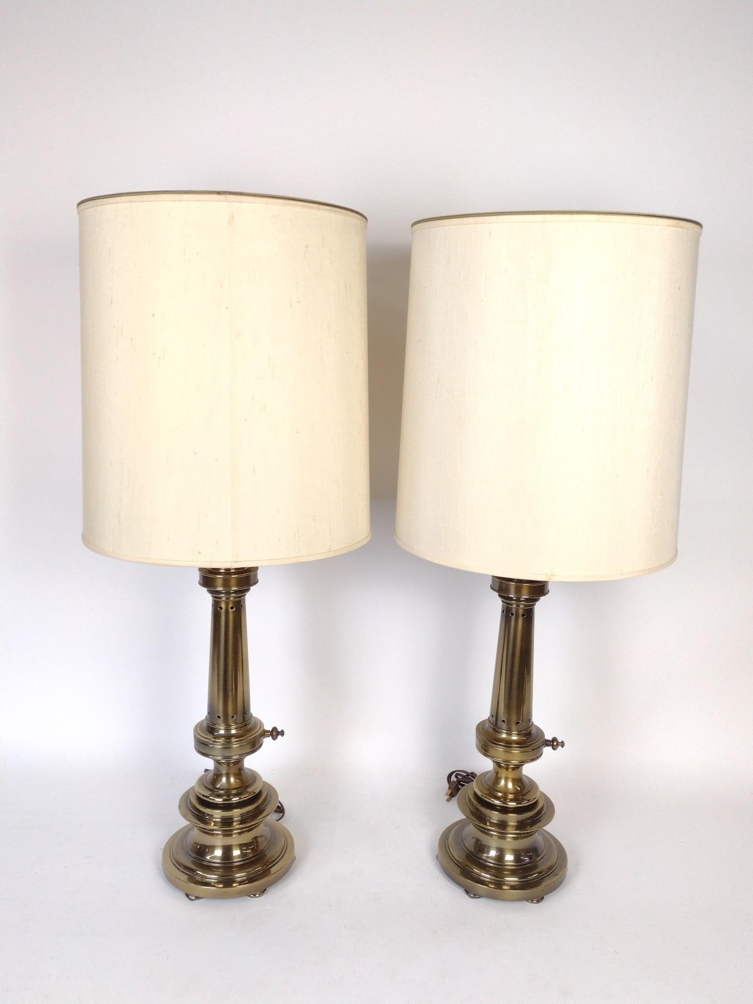 Pair Of Large Brass Table Lamps (1 of 3)