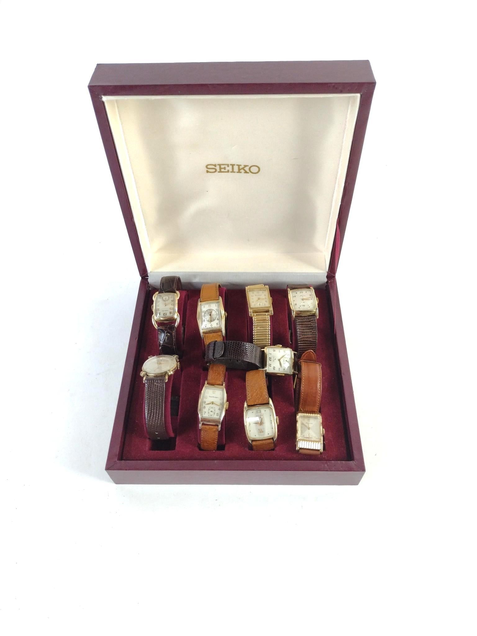 Nine 1940's 1950's Watches Hamilton Gruen Bulova Elgin Girard Perregaux (1 of 6)