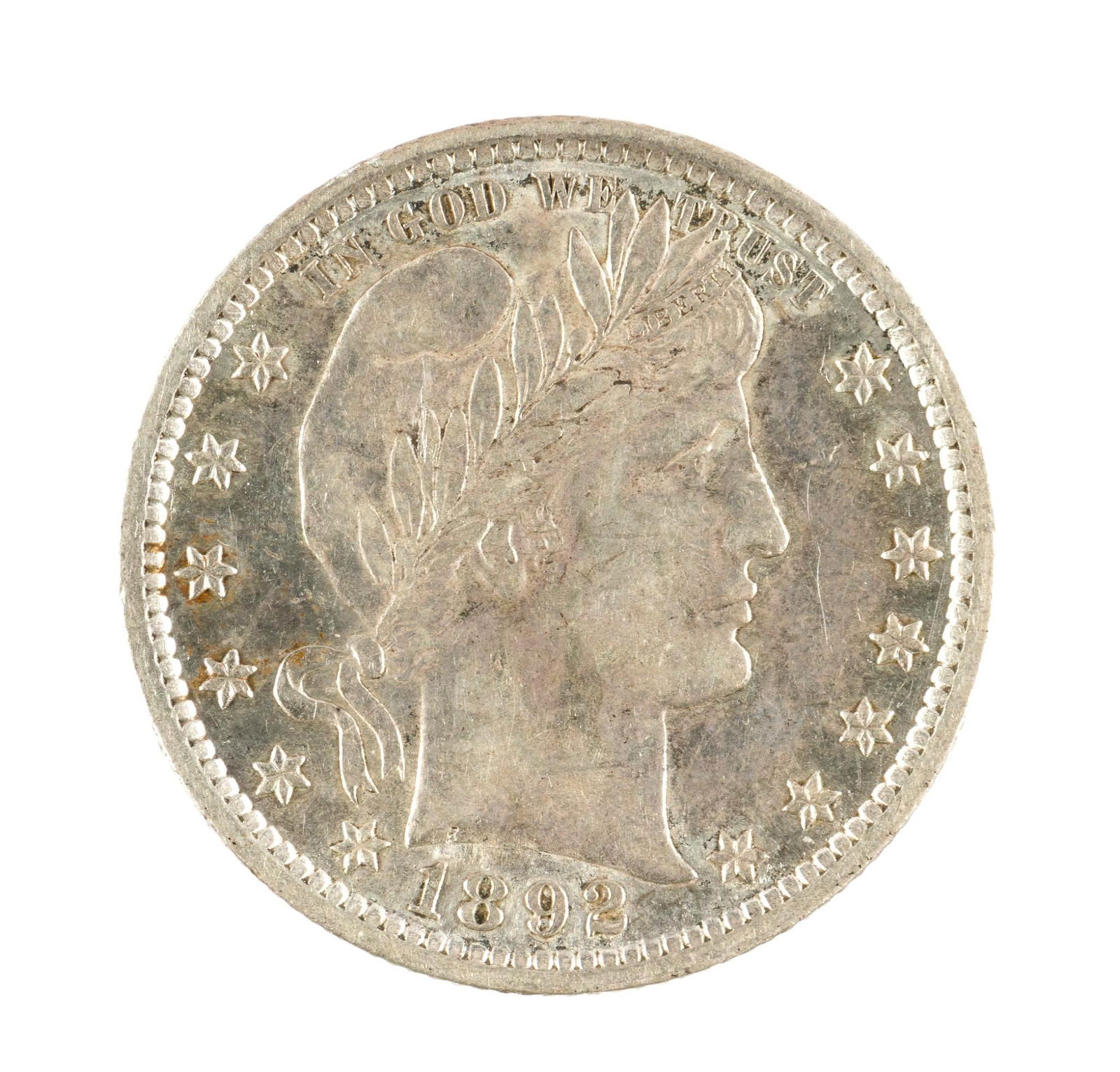 1892 Barber Quarter Uncirculated or AU (1 of 2)