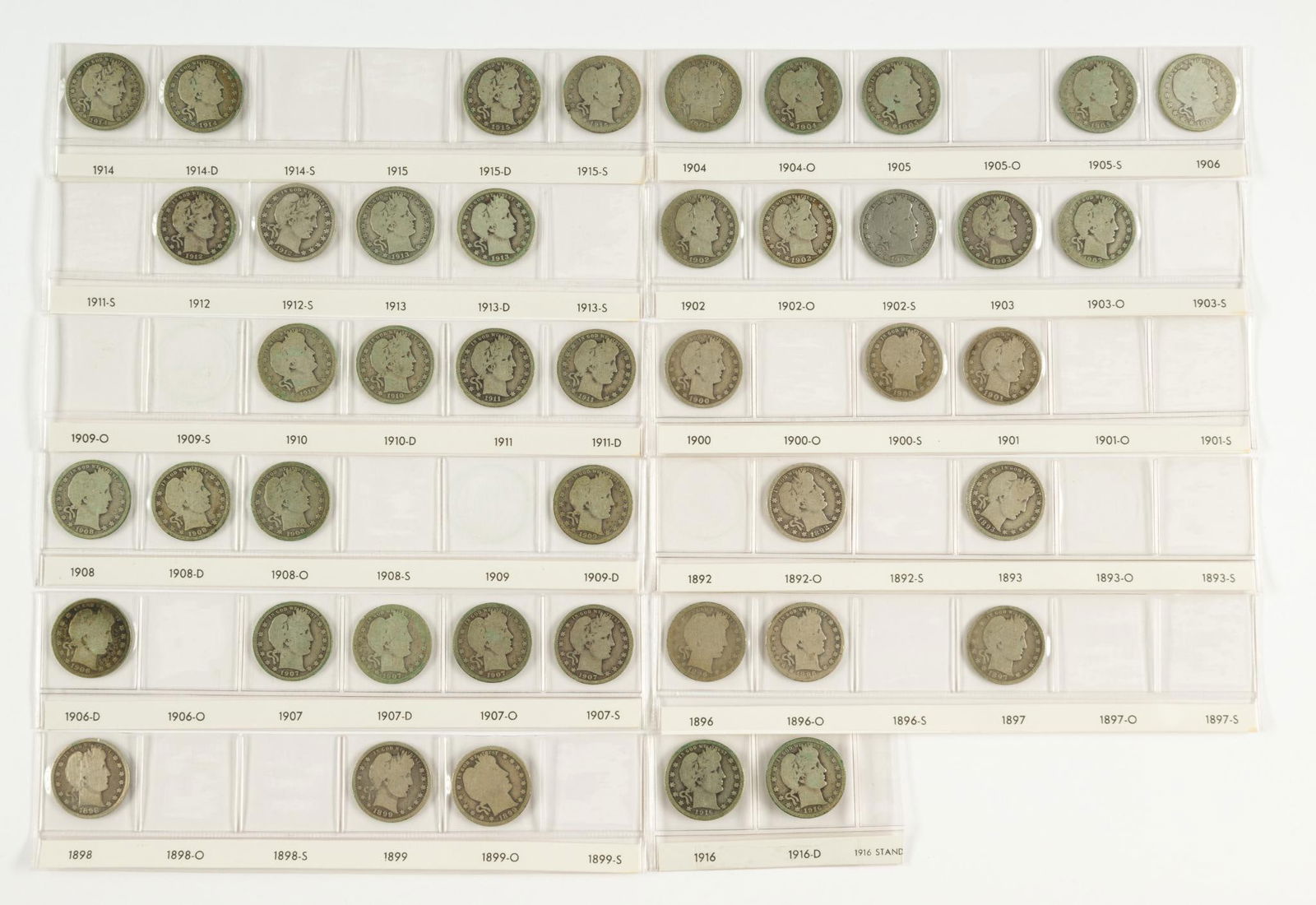 44 Barber Silver Quarters Different Date/Mintmarks (1 of 10)