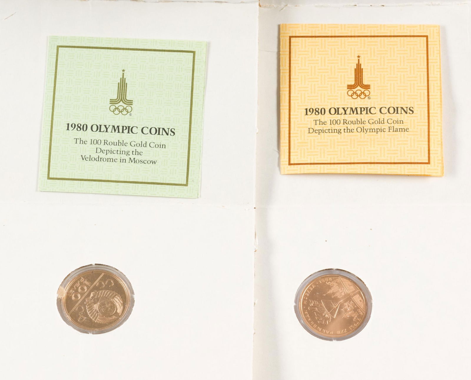 (2) 100 Roubles Gold Coins Moscow 1980 Olympics (1 of 6)