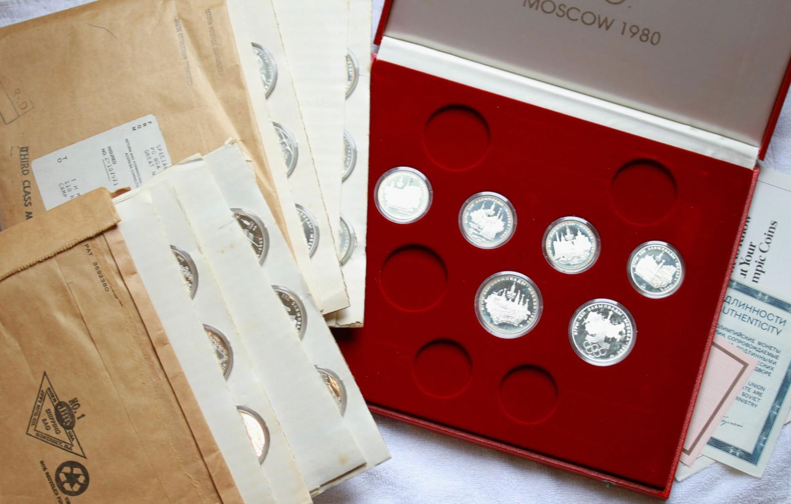 1980 Silver 5 and 10 Rouble Coins Russia Moscow Olympics (1 of 7)