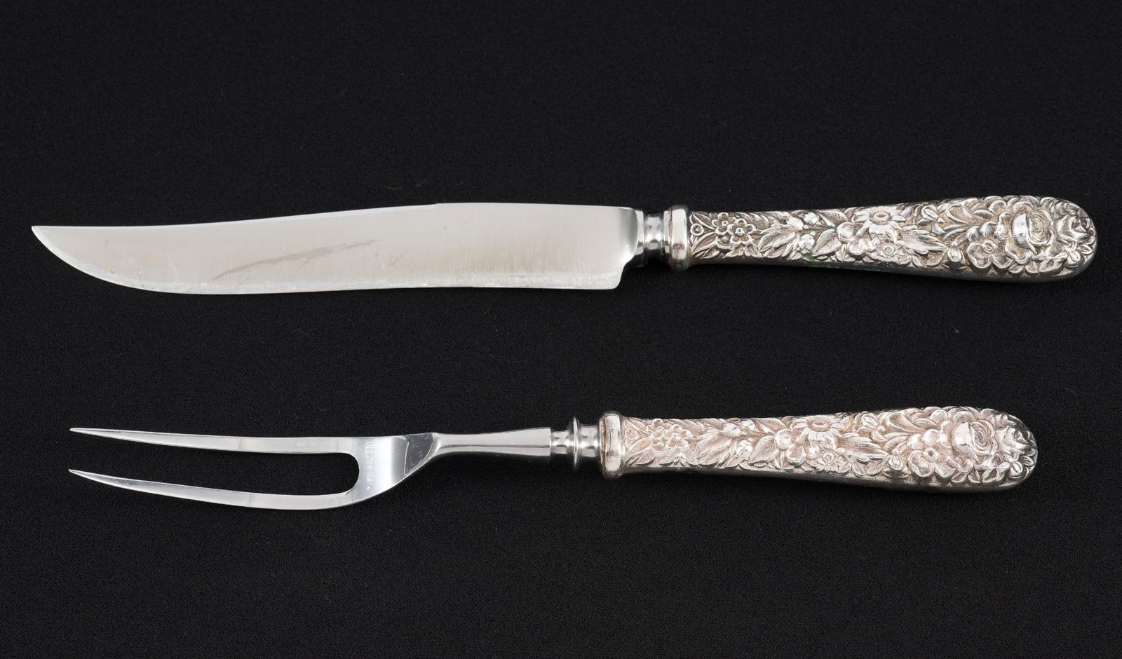 S. Kirk & Sons Sterling Floral Repousse Carving Set (1 of 5)