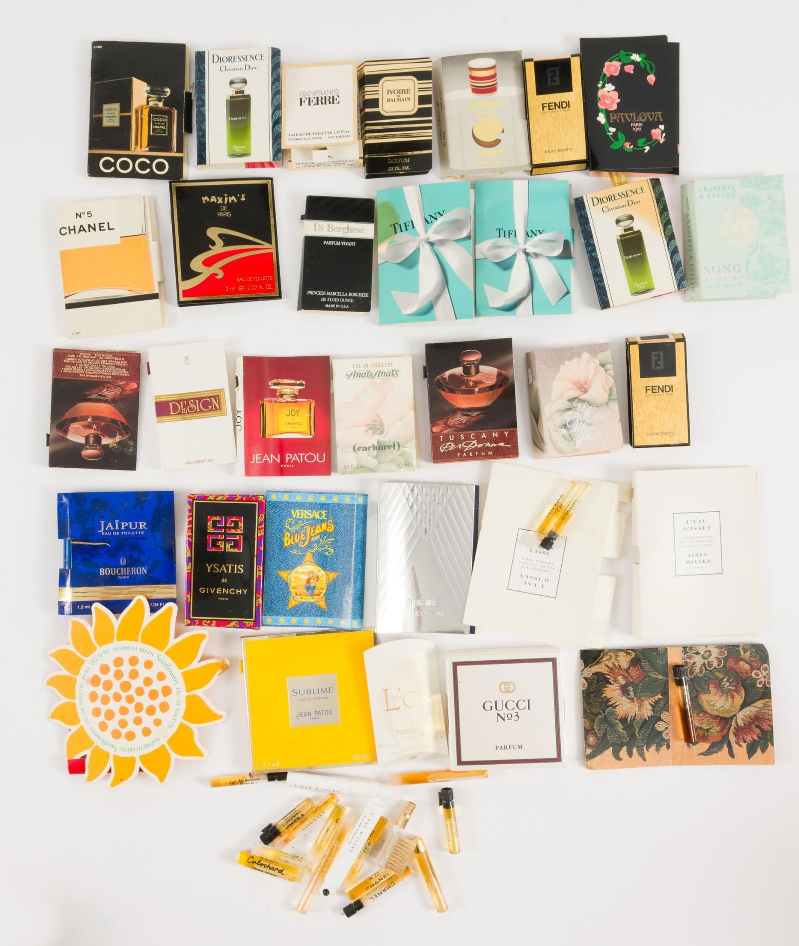 Various Testers: Includes: Gucci, Tiffany & Co, Fendi, and Chanel. Some in original packaging. JS