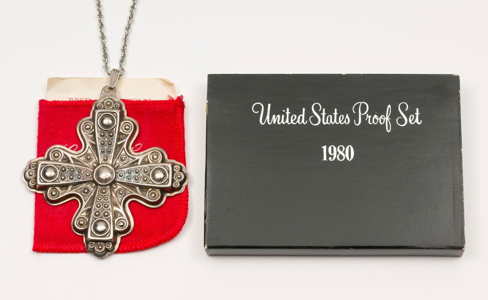 1972 Sterling Silver Christmas Cross and 1980 U.S. Proof Set (1 of 3)