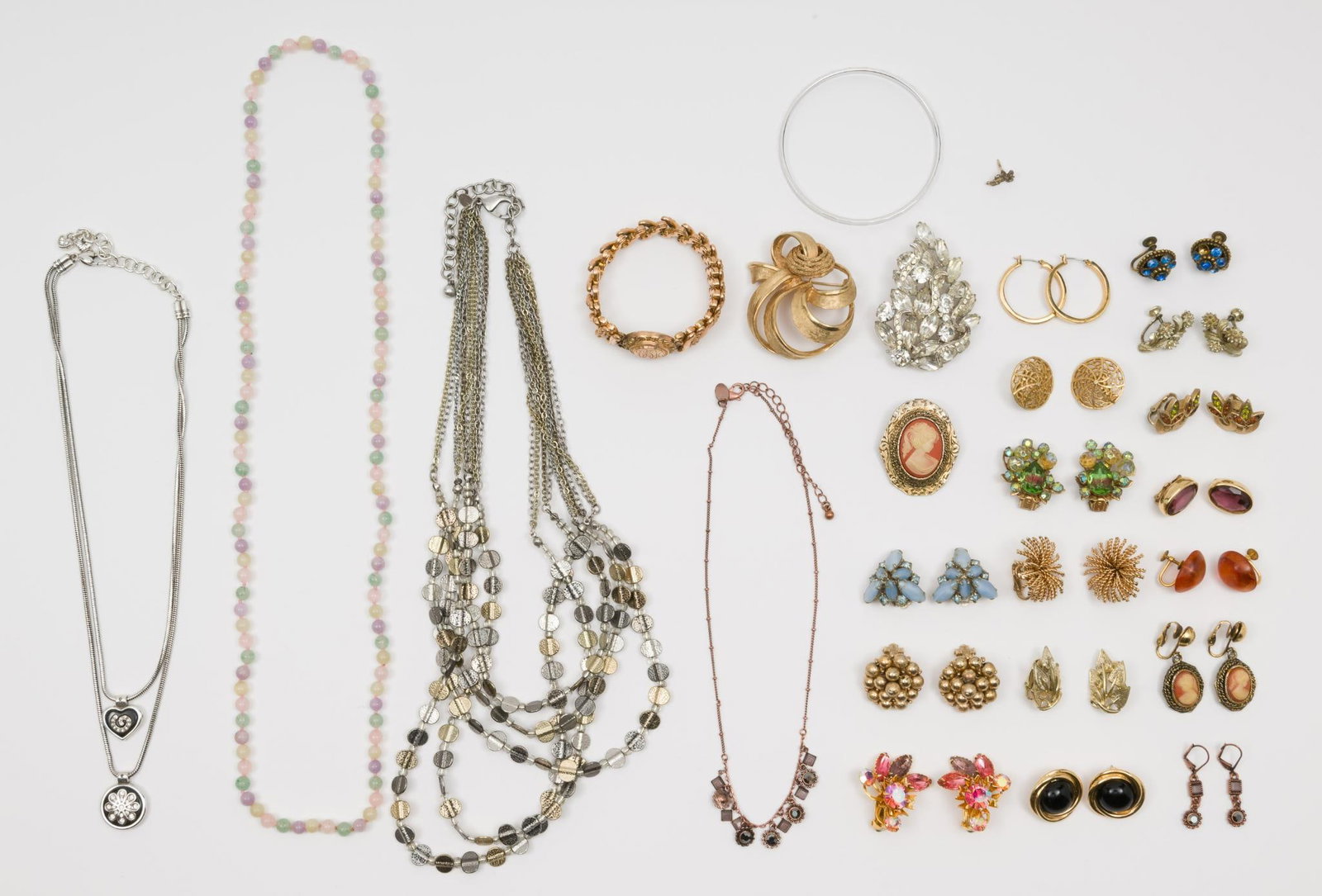 Grouping of Signed Costume Jewelry: Includes Monet, Triffari, Corro, and Brighton. Also includes gold-filled watch. JS