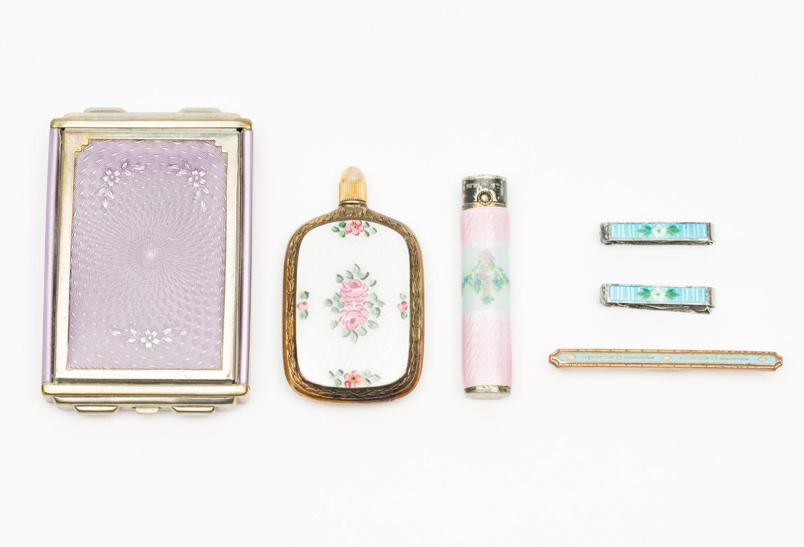 6 Pcs Antique Guilloche Enamel (1 of 6)