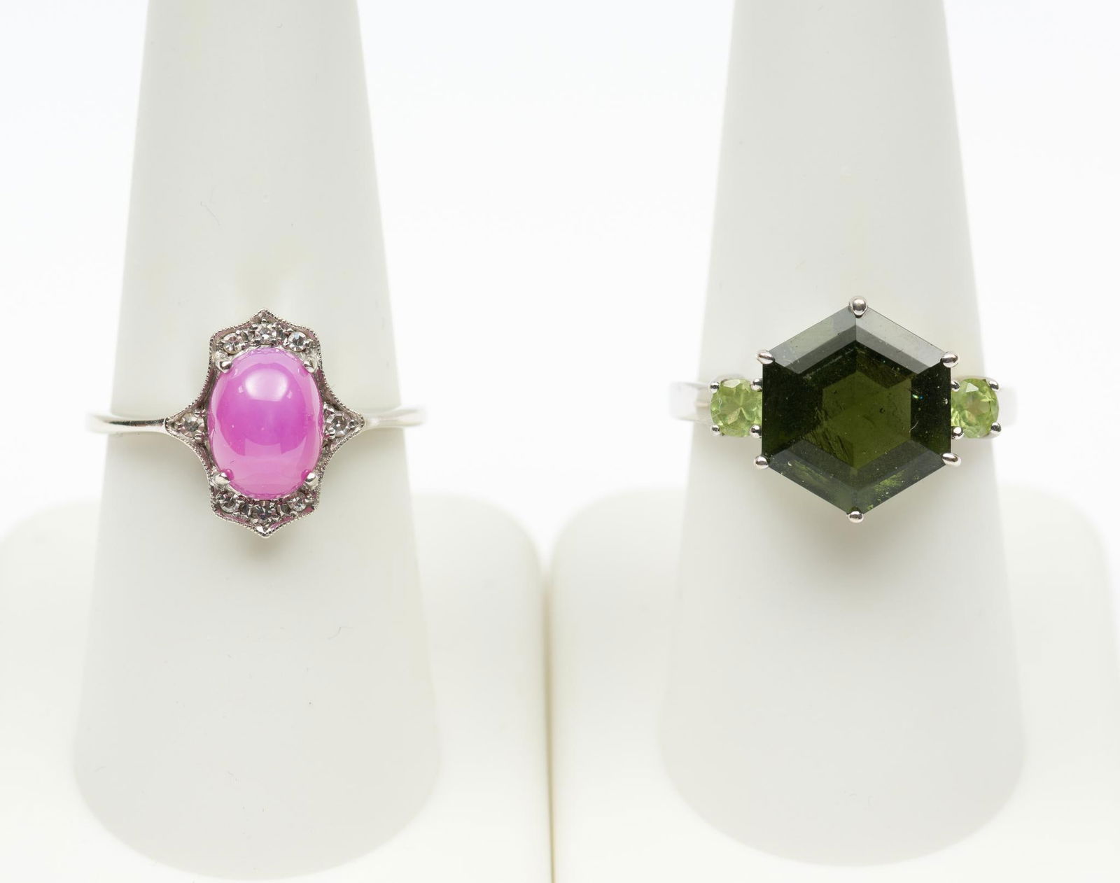 2 14K White Gold & Gemstone Rings (1 of 8)