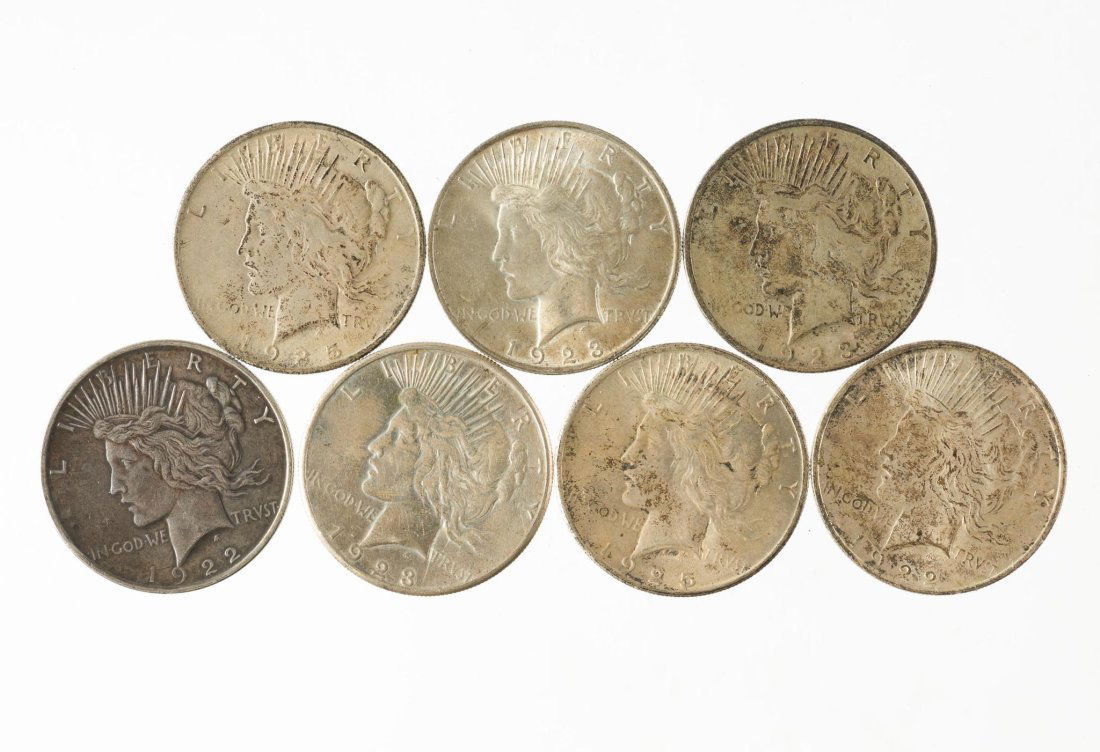 9 Silver Peace Dollars (1 of 2)
