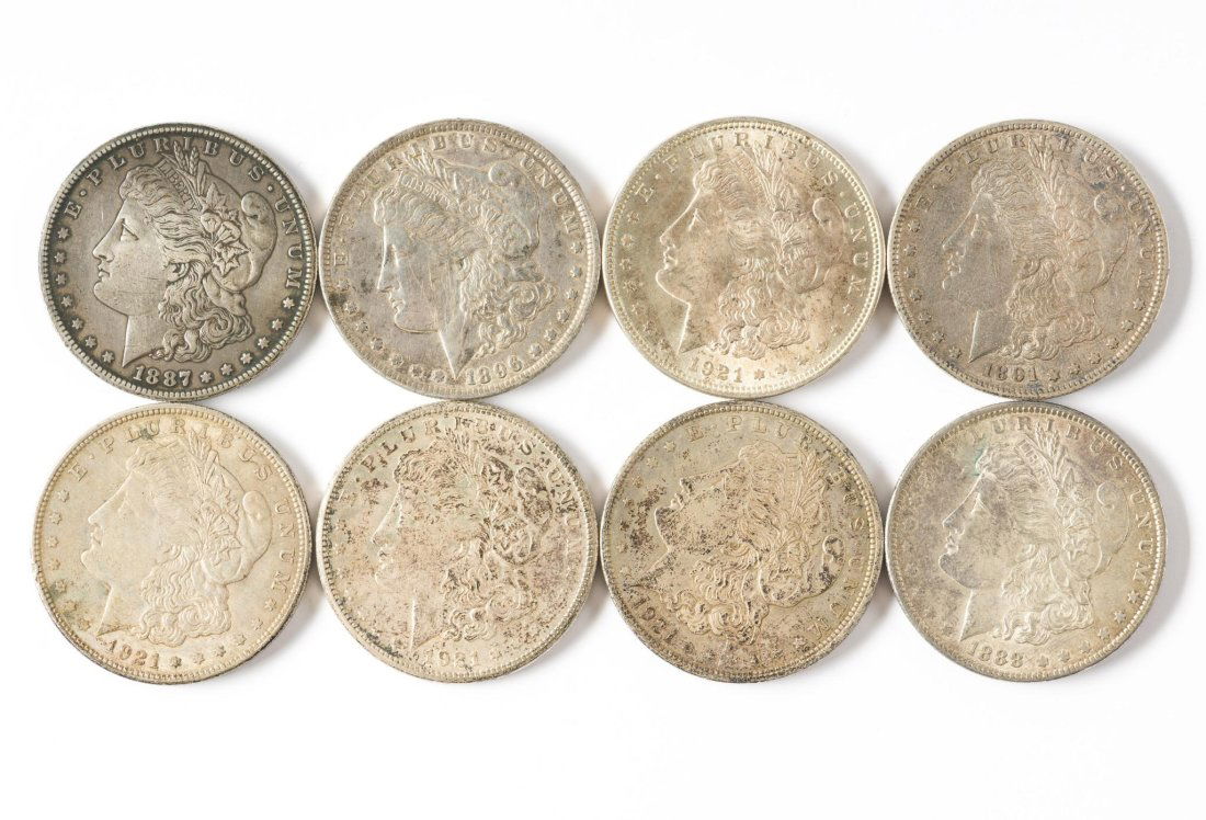Lot of 8 Morgan Silver Dollars (1 of 2)