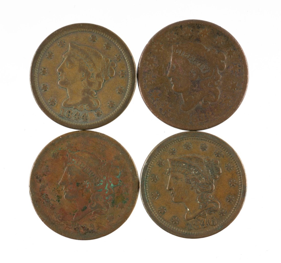 Four Large Cents 1833 1839 1844 1846 (1 of 2)