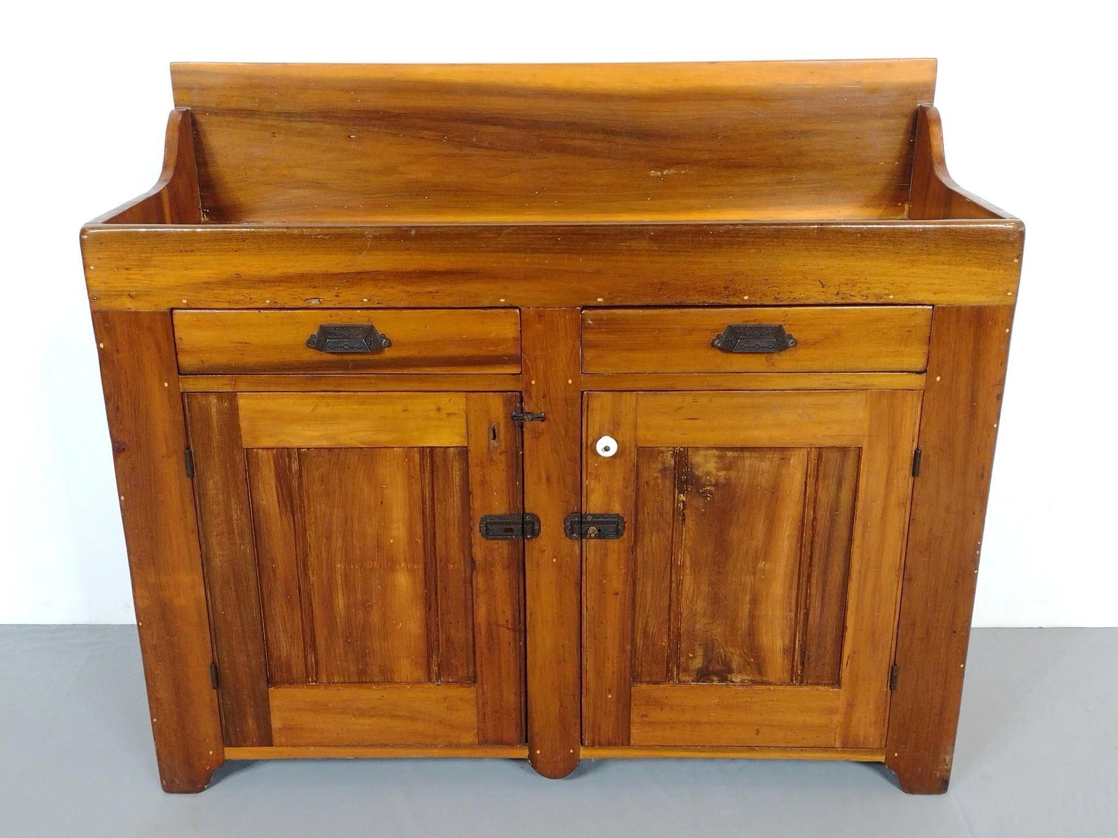 Dry Sink: 45" wide X 18" deep X 39" high. Has some light scratches. MG.