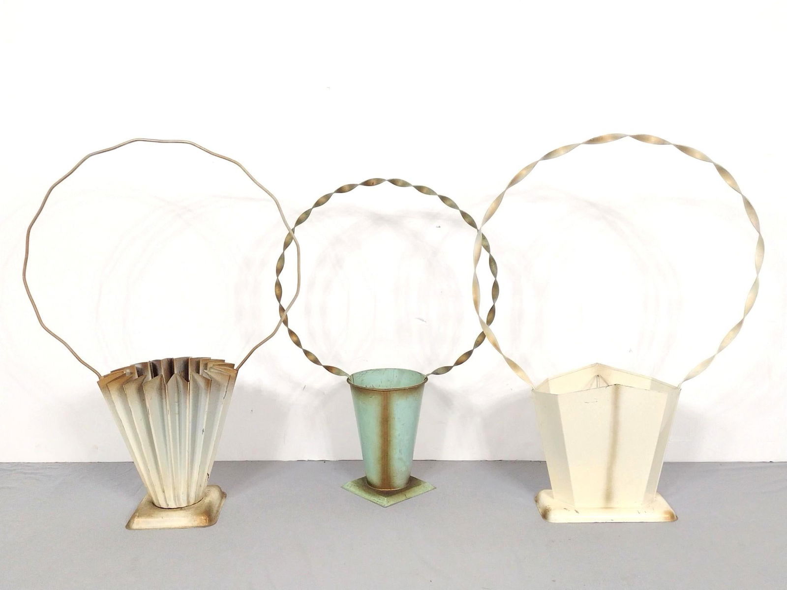 Three Oversized Metal Planters (1 of 4)