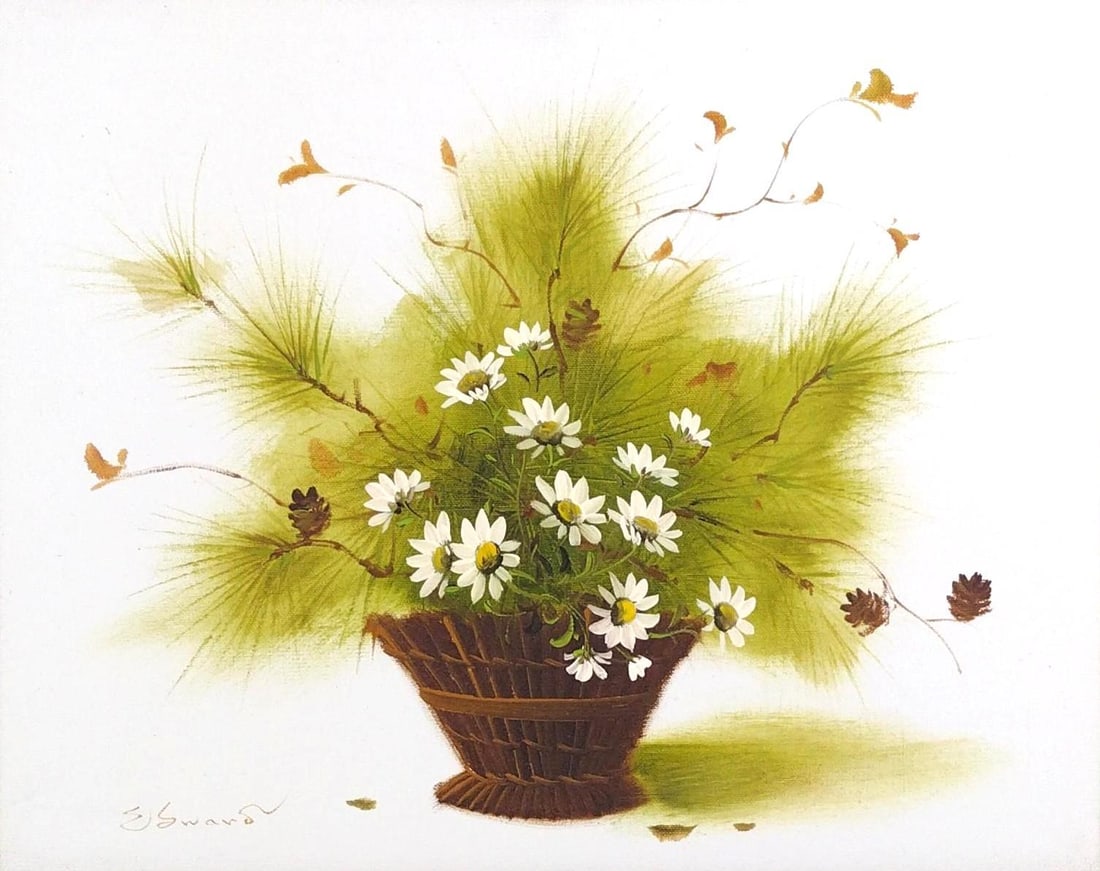 E. Swans Daisies Painting (1 of 4)