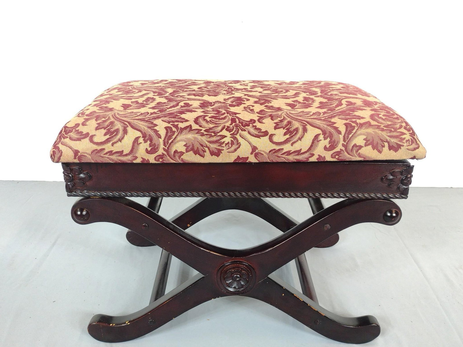 River Of Goods Inc Bench With Lift Top: 25" wide X 16" deep X 19" high. Has some finish loss to wood base. No manufactures name found. MG.