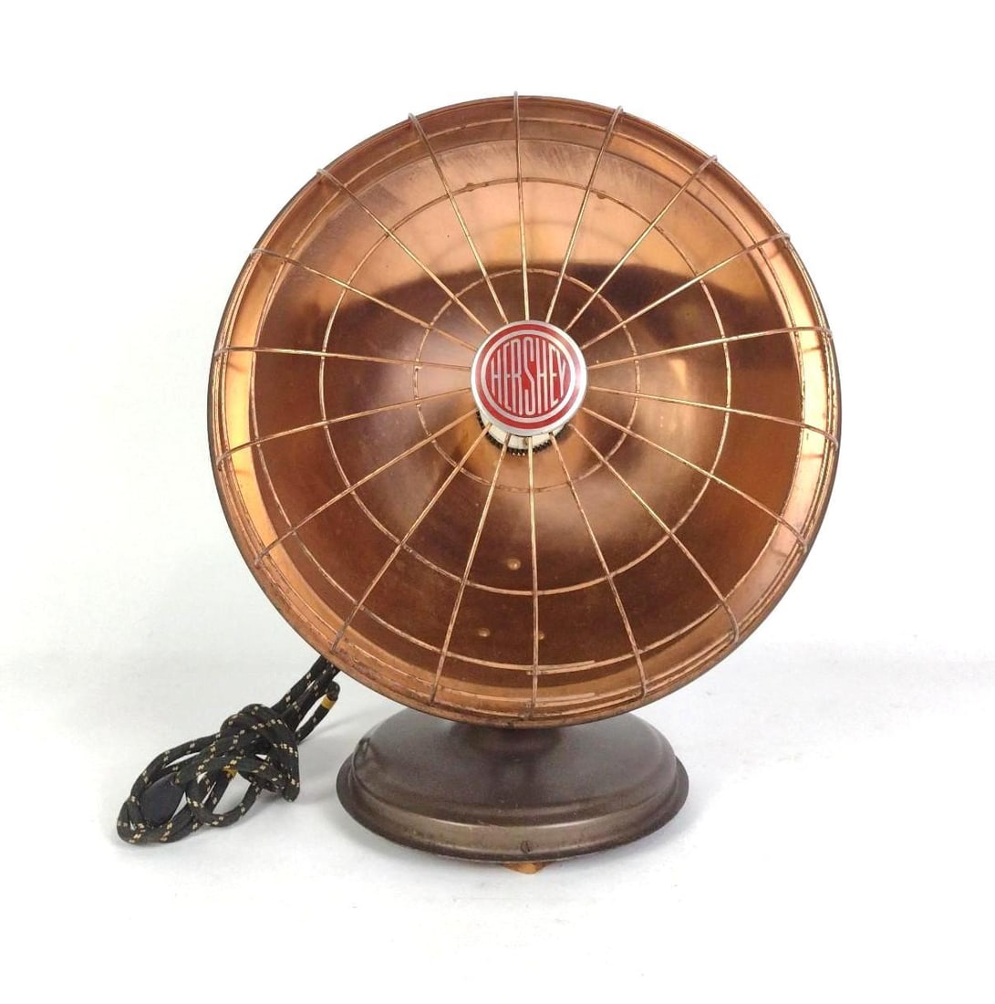 Vintage Hershey Copper Heater: Working. 14" wide x 8" deep x 17" high.