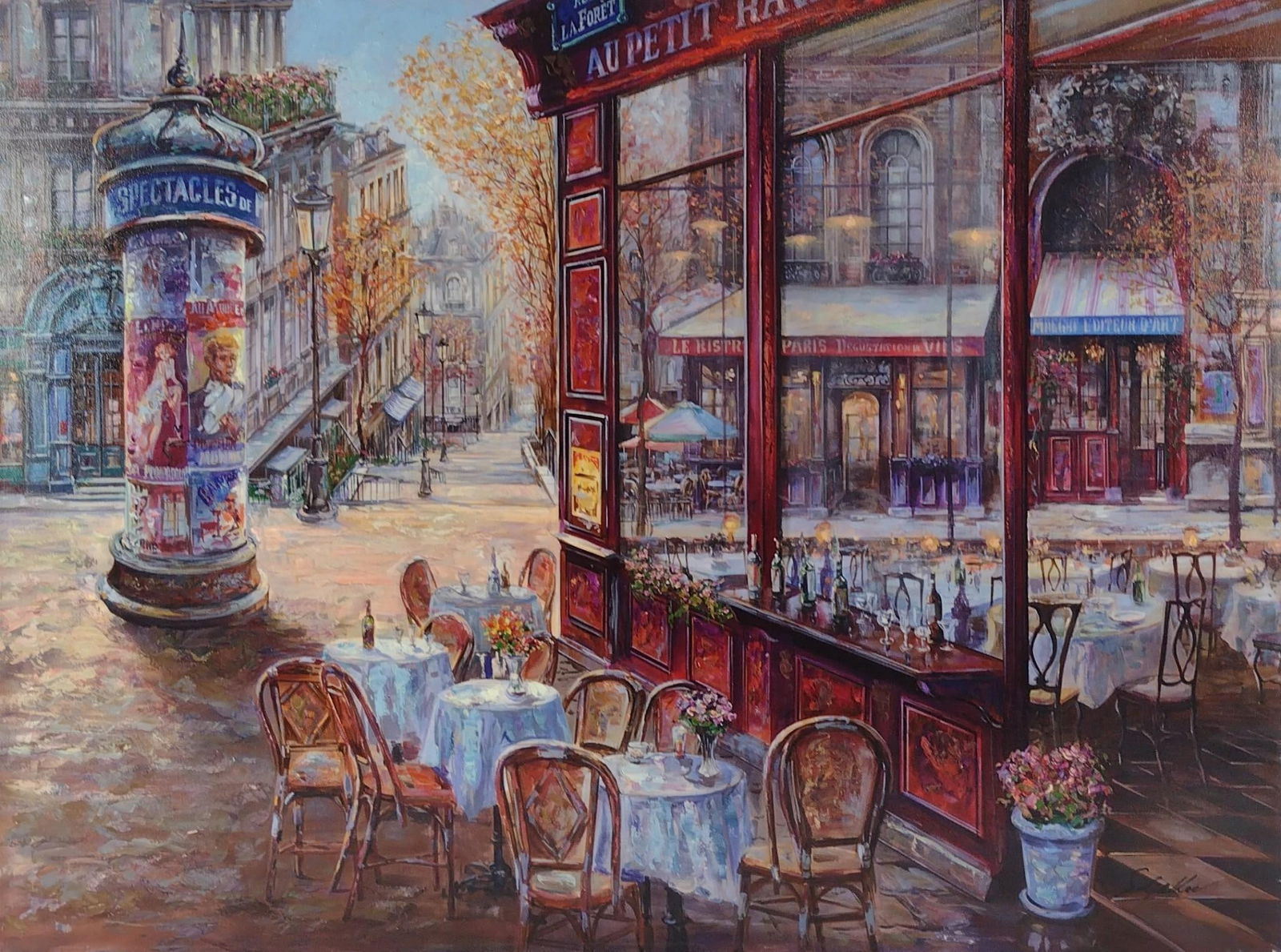 Vadik Suljakov Paris Cafe Embellished Giclee Print (1 of 5)