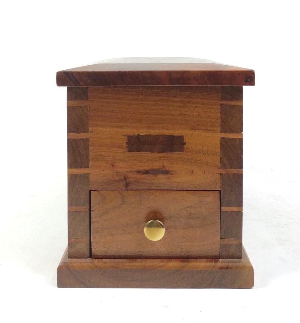 Walnut Cracker in Walnut Wood Box: 6" wide x 12" deep x 6-3/4" high.